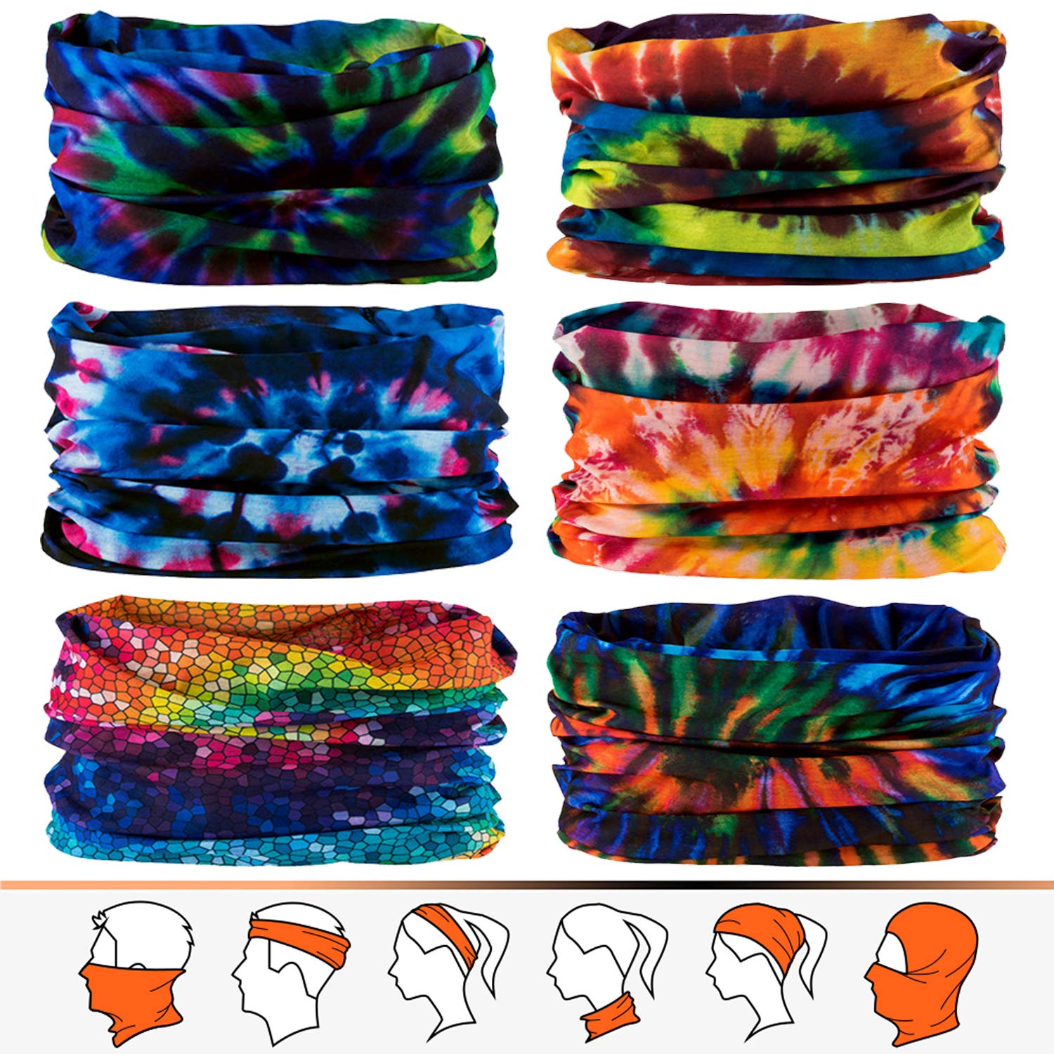 JOEYOUNG Multifunctional Headwear - Bandana, Neck Gaiter, Head Wrap, Headband & Balaclava Magic Scarf for Outdoor Sports, Hiking, Cycling & Winter Protection