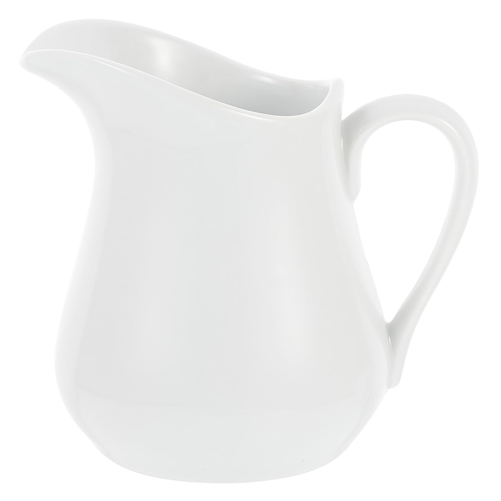 White Ceramic Creamer Pitcher with Handle - 250ml Coffee, Milk, Sauce & Creamer Jug for Kitchen - Perfect for Coffee Shops, Restaurants & Home Use