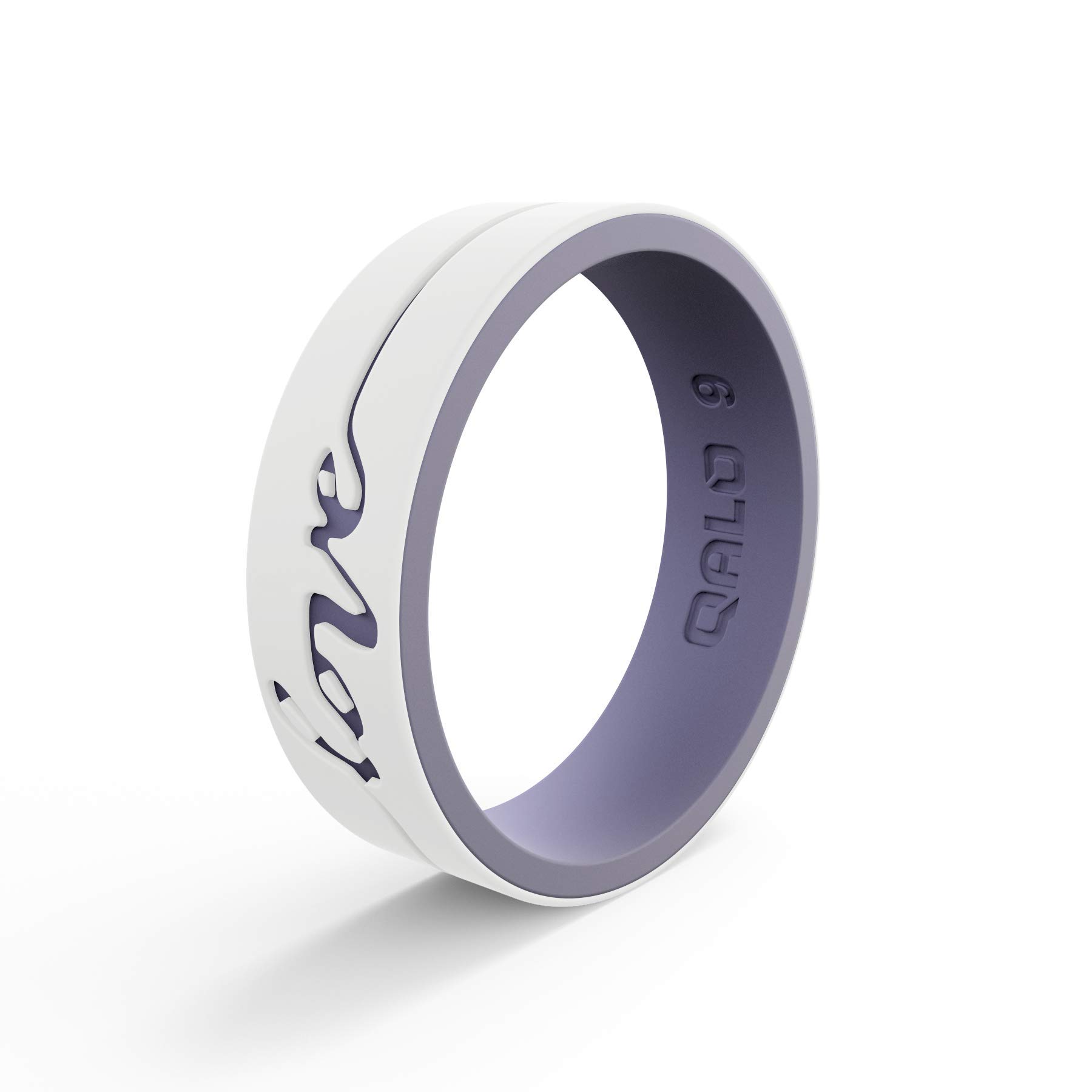 QALO Women's Silicone Wedding Band - Dual Layer Two-Tone Strata Arrowhead Design, Breathable & Durable Engagement Ring for Active Lifestyles | Perfect for Gym, Swimming, Travel & Everyday Wear (Multiple Colors)