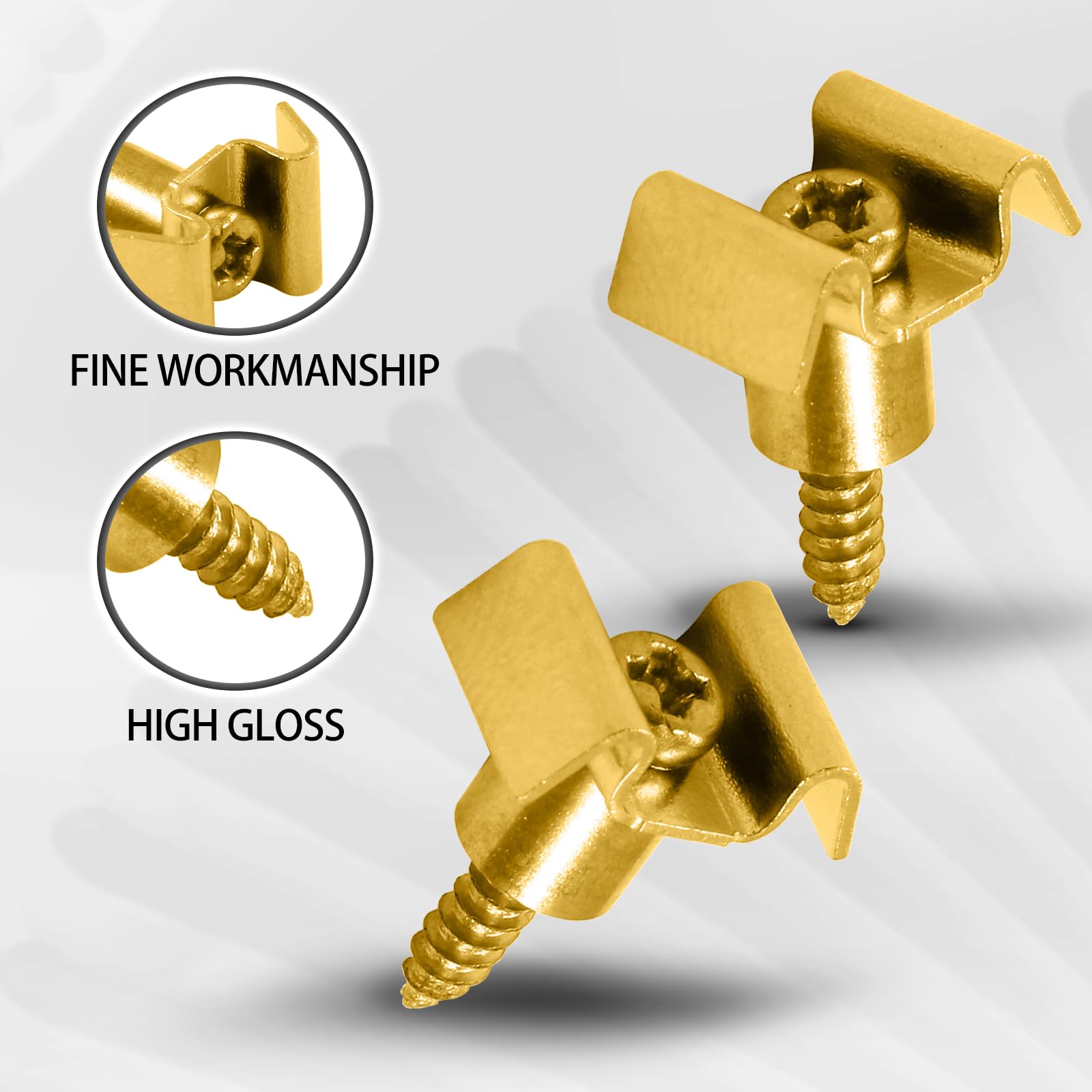 Hordion 4-Pack Gold Guitar String Trees & Retainers with Screws - Compatible with Fender Stratocaster Telecaster Bass - Premium Replacement Parts for Enhanced Tuning Stability - Perfect for Guitar Maintenance, Upgrades & DIY Repairs
