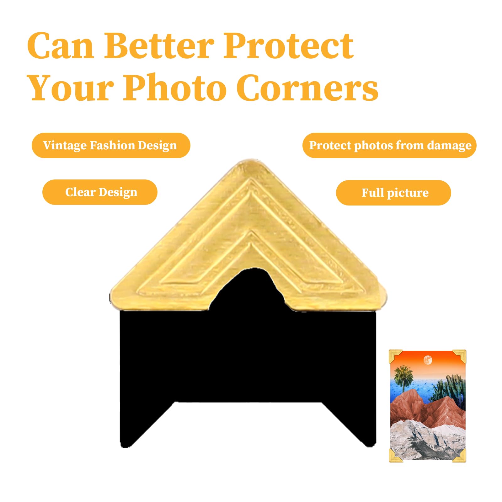 240 Pcs Gold Self-Adhesive Photo Corners for Scrapbooking & Albums - Perfect for Memory Books & Picture Frames