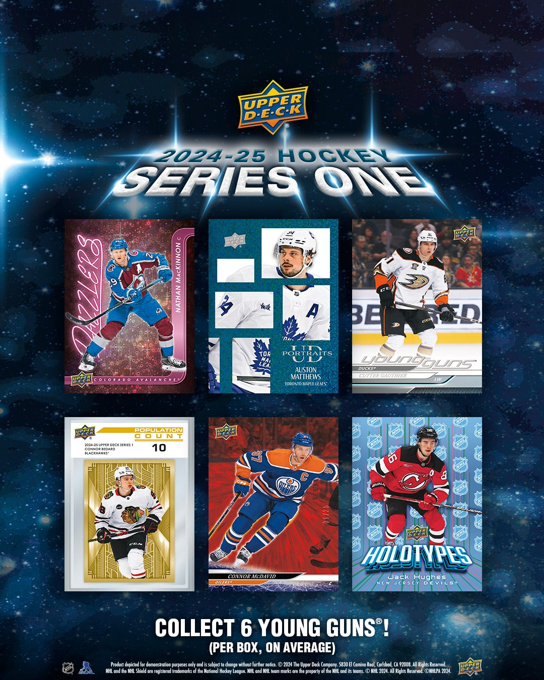 2024-25 Upper Deck Series 1 Hockey Trading Cards Retail Tin - Collectible NHL Hockey Cards for Fans & Players - Perfect for Gifts, Collecting, and Game Nights