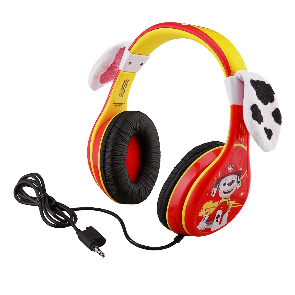 eKids Paw Patrol Marshall Kids Headphones with 3.5mm Jack - Wired Children's Headphones for School, Home & Travel - Lightweight & Comfortable for Learning, Gaming & Airplane Rides