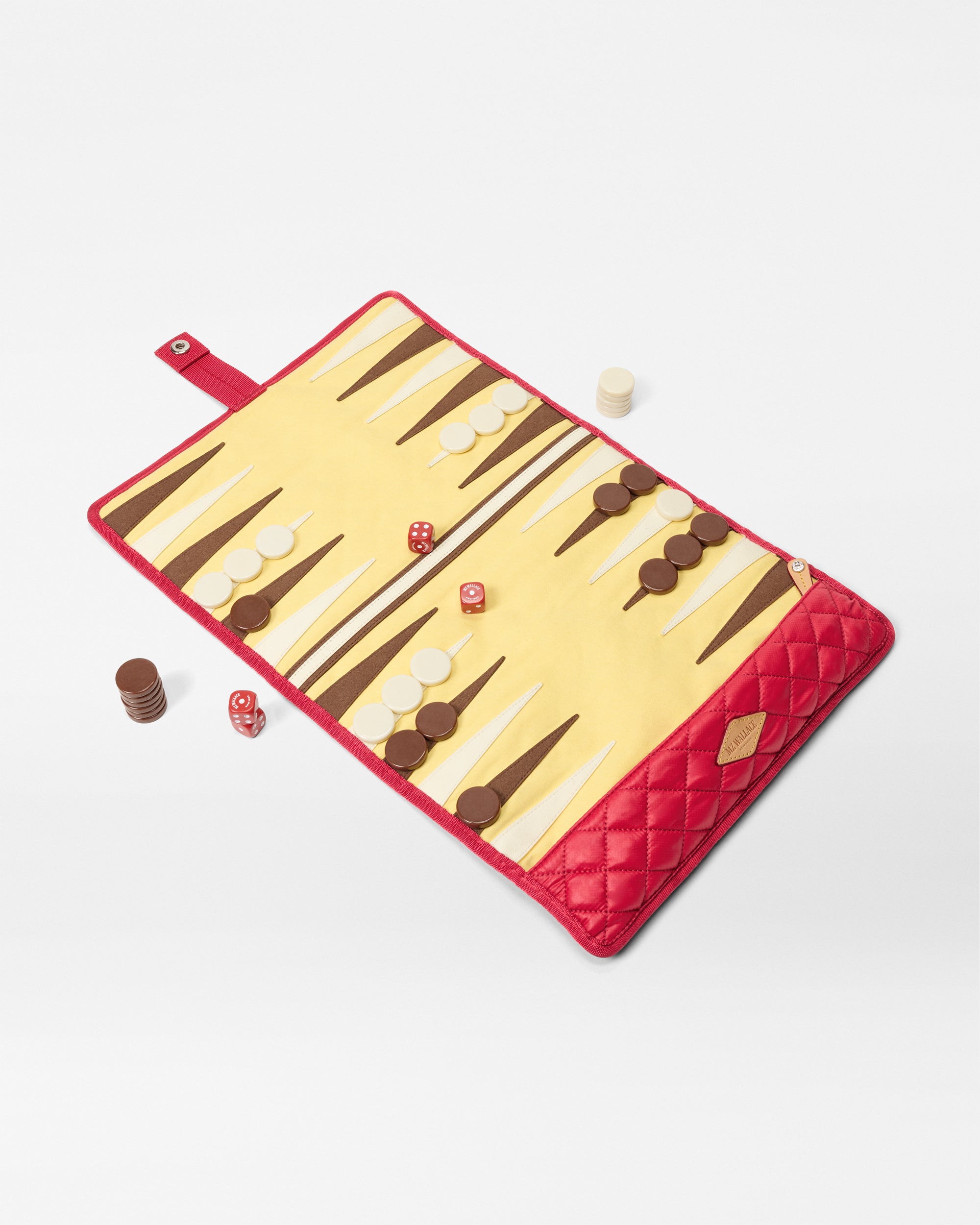 Premium Apple & Sandshell MZW Travel Backgammon Set - Portable Board Game for Adults & Kids - Perfect for Camping, Beach, Picnics & Family Game Nights