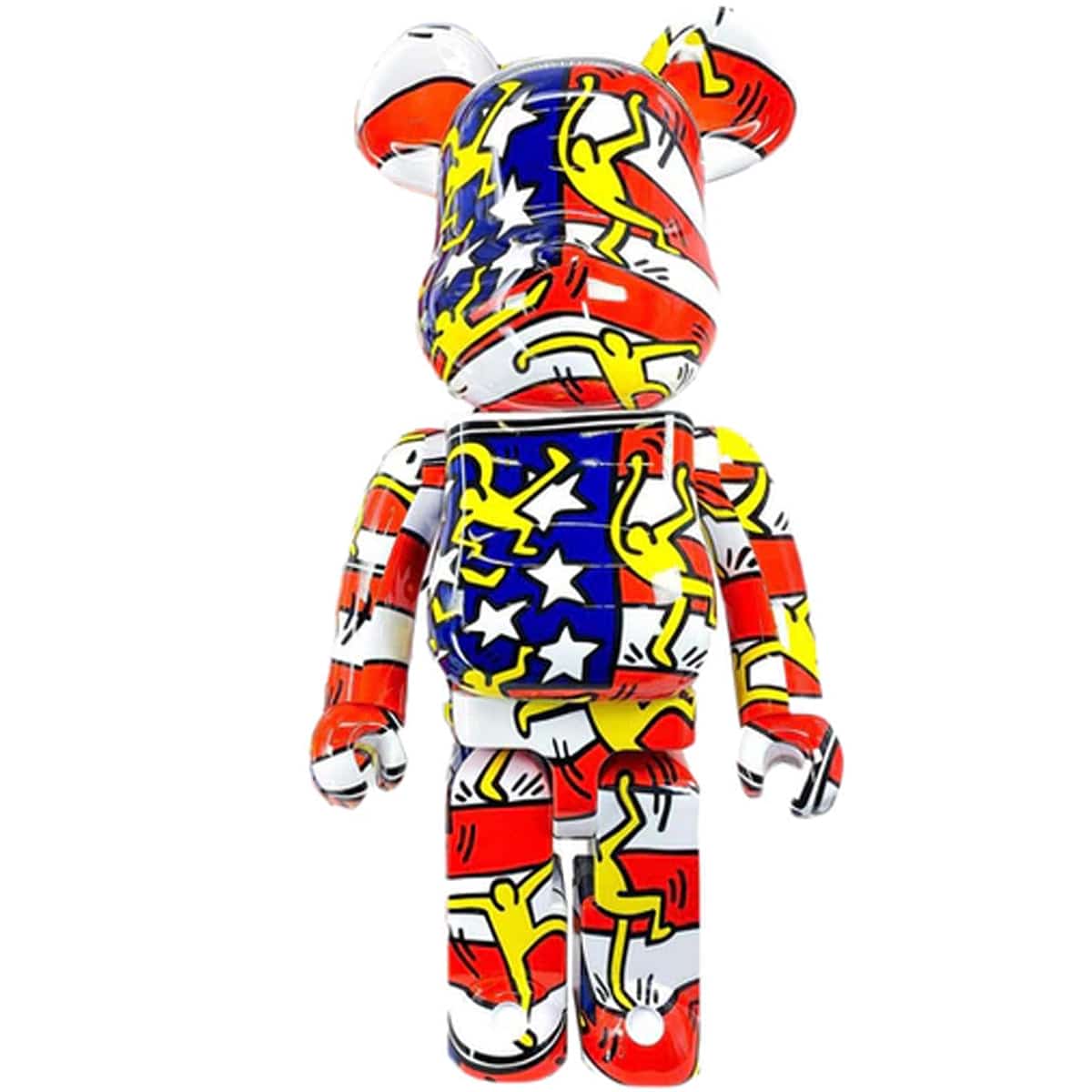 Keith Haring #7 USA Flag 1000% Bearbrick Collectible Art Toy by Medicom Toys - Perfect for Art Collectors & Pop Culture Display