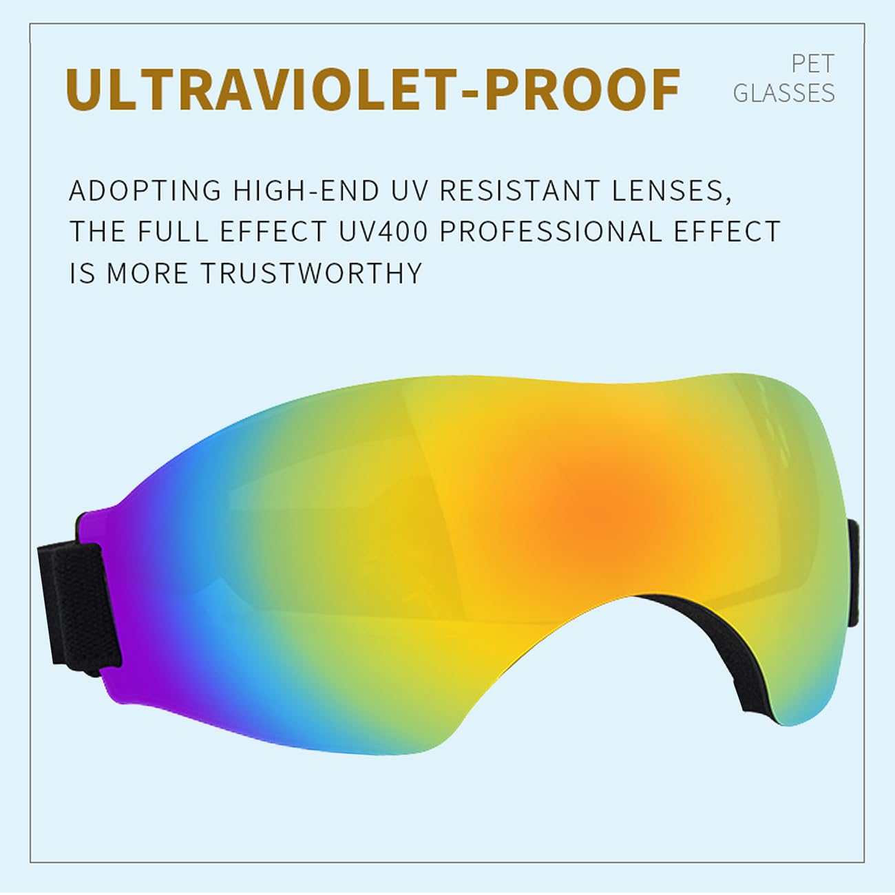 UV Protection Dog Goggles - Adjustable Strap Windproof & Snowproof Sunglasses for Large Dogs - Pet Eye Protection Gear for Hiking, Running & Outdoor Adventures
