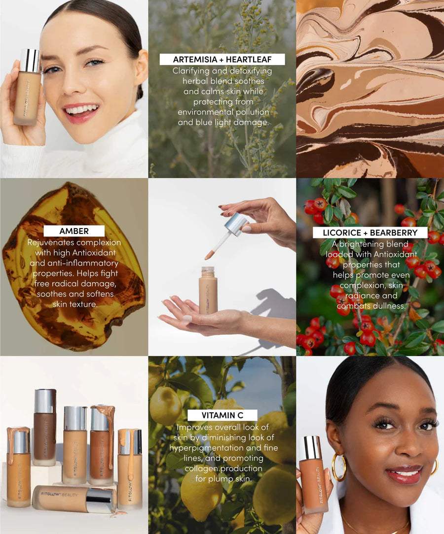 Fitglow Beauty FOUNDATION+ - Herbal Hyaluronic & Vitamin C Photo Filtering Foundation for Flawless Skin | Perfect for Daily Wear & Special Occasions