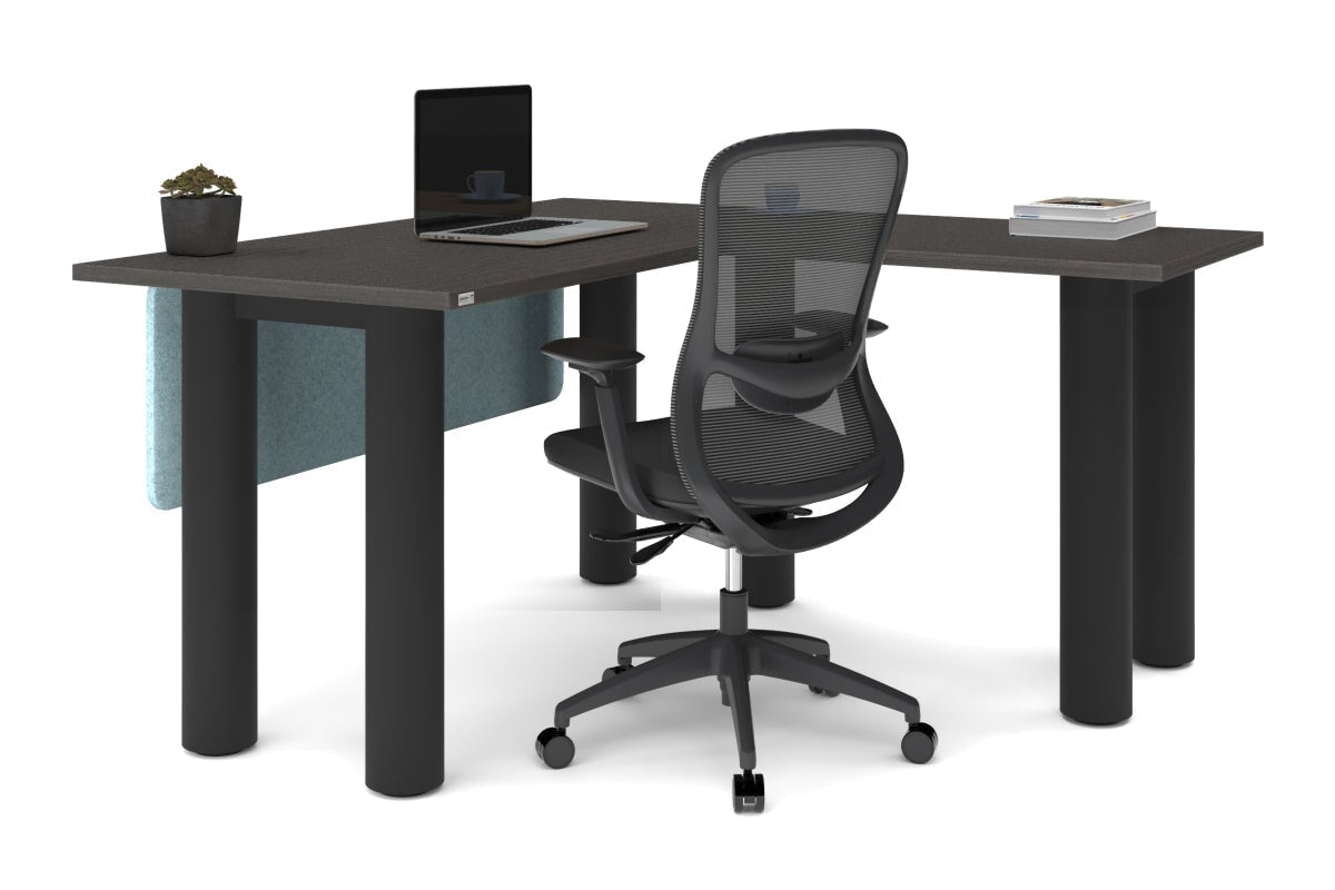 L-Shaped Corner Office Desk with Quadro Cylinder Legs - 1400L x 1450W Dimensions - Perfect for Home Office, Gaming Setup & Workspace Organization
