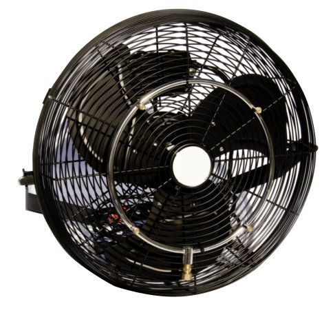 18-Inch 67018-RING Wall/Ceiling Mount Misting Fan - Outdoor Cooling Fan for Patio, Deck, Pool & Backyard | High Velocity Airflow with Water Misting System