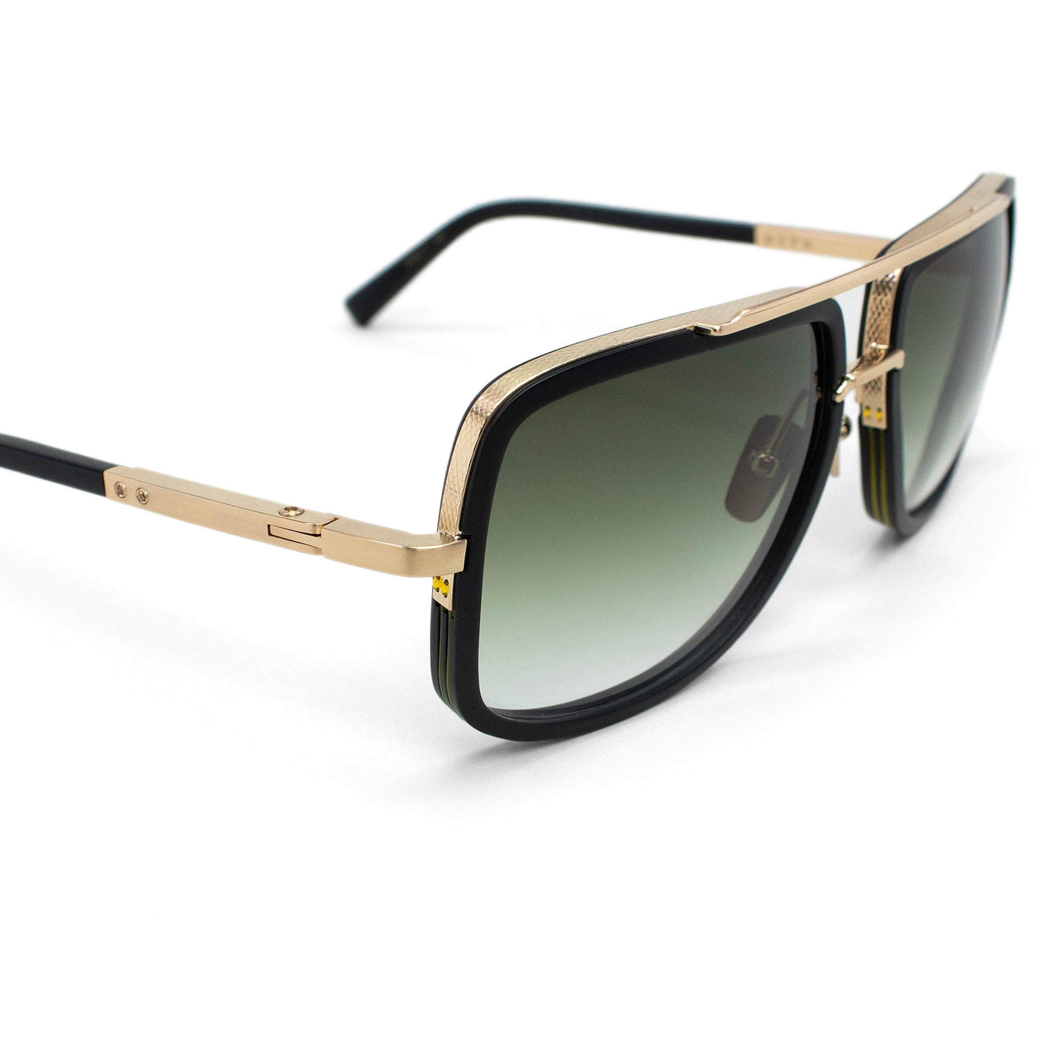 Dita DRX 2030 Mach One Sunglasses for Men & Women - Black/White/Gold Aviator Style Luxury Shades - Perfect for Driving, Beach & Outdoor Activities