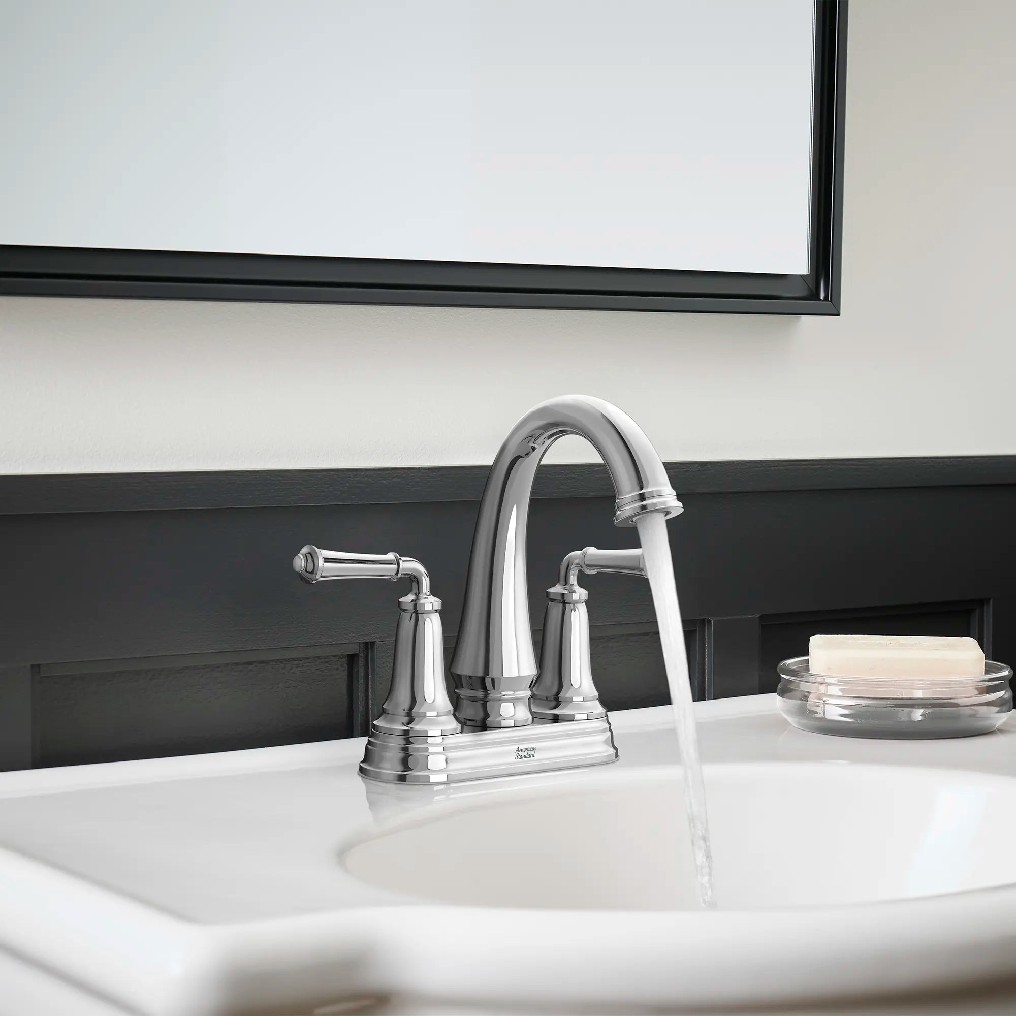 Delancey® 4 Inch Centerset 2 Handle Bathroom Faucet - 1.2 GPM/4.5 LPM Water-Saving Design with Lever Handles - Perfect for Small Bathrooms, Powder Rooms & Guest Baths