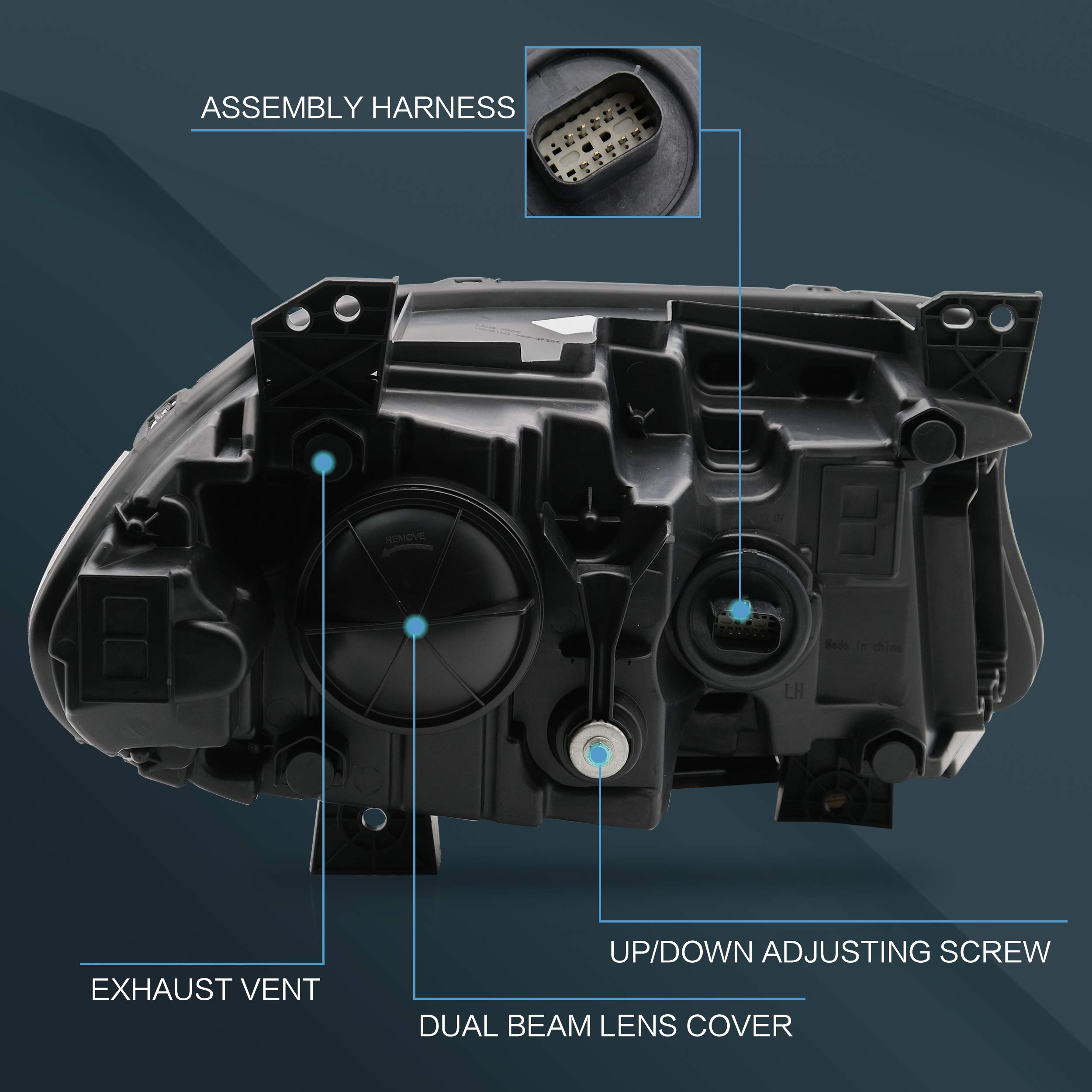 VLAND LED Headlight Assembly for Dodge Charger 2015-2020 - Full LED Replacement Lights with Plug-and-Play Installation - Perfect for Night Driving & Off-Road Adventures