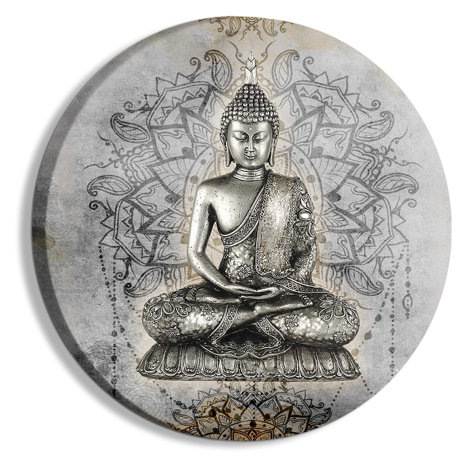 Zen Buddha Wall Art - 12 Inch Plush Canvas Print for Bedroom, Living Room, Office & Yoga Studio Decor | Vintage Meditation Artwork | Modern Home Décor for Relaxation & Mindfulness Spaces