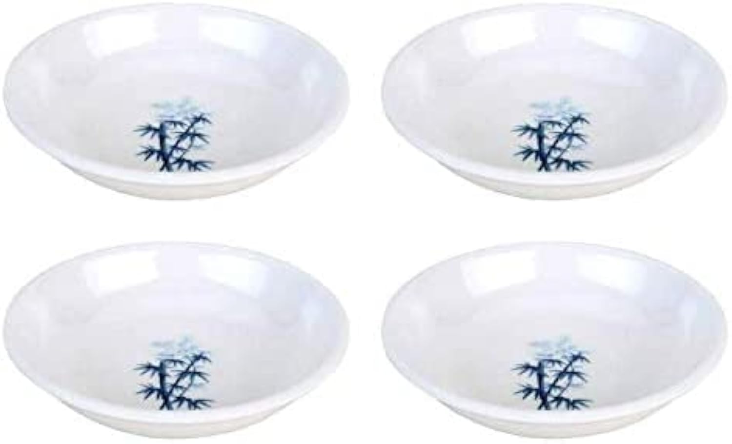 JapanBargain 2327 - Set of 4 Bamboo Melamine Soy Sauce Dishes (3.75 inch Diameter) - Perfect for Sushi, Dumplings, Snacks & Asian Cuisine | Durable Dipping Bowls for Restaurants, Home Kitchen & Party Serving