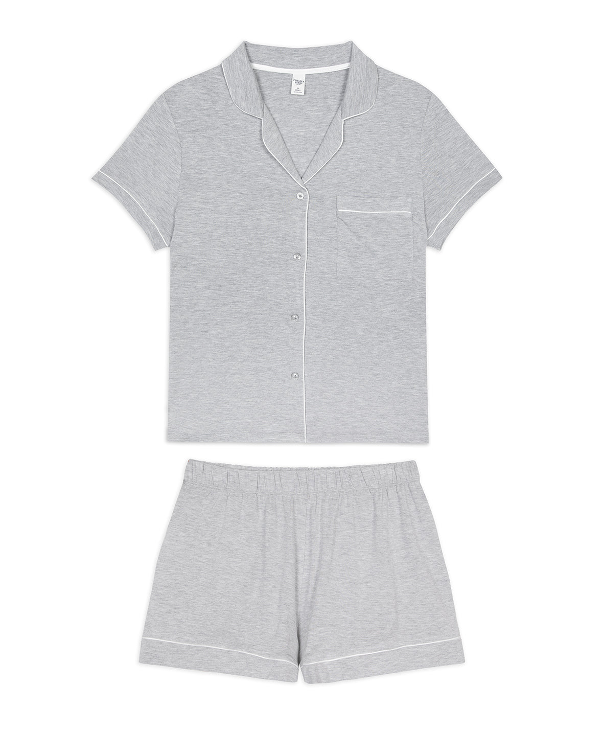 Premium TENCEL™ Modal Short Sleeve Button Up Pajama Set - Soft & Breathable Sleepwear for Women - Grey - Perfect for Summer Nights & Lounge Wear