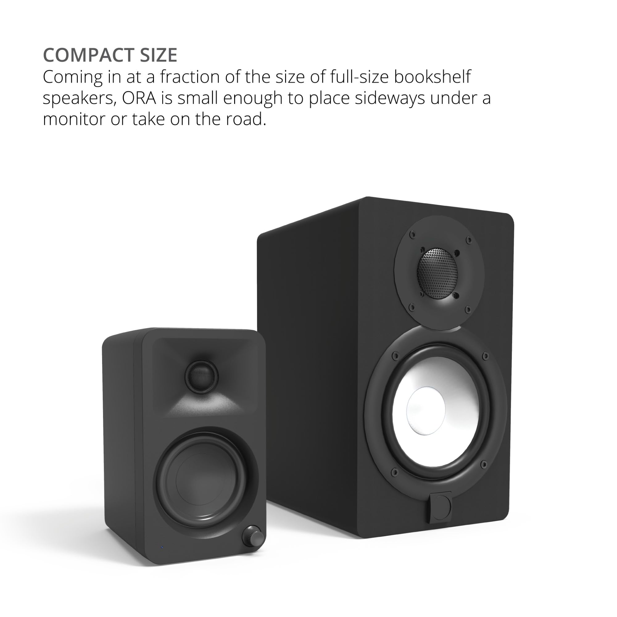 Kanto ORAMW 100W Bluetooth 5.0 Computer Speakers with USB-C Input - Bi-Amplified Studio Monitor for PC, Mac, Gaming & Home Audio - High Fidelity Sound with 100Hz Auto Crossover - Perfect for Work, Music & Entertainment (White, Pair)