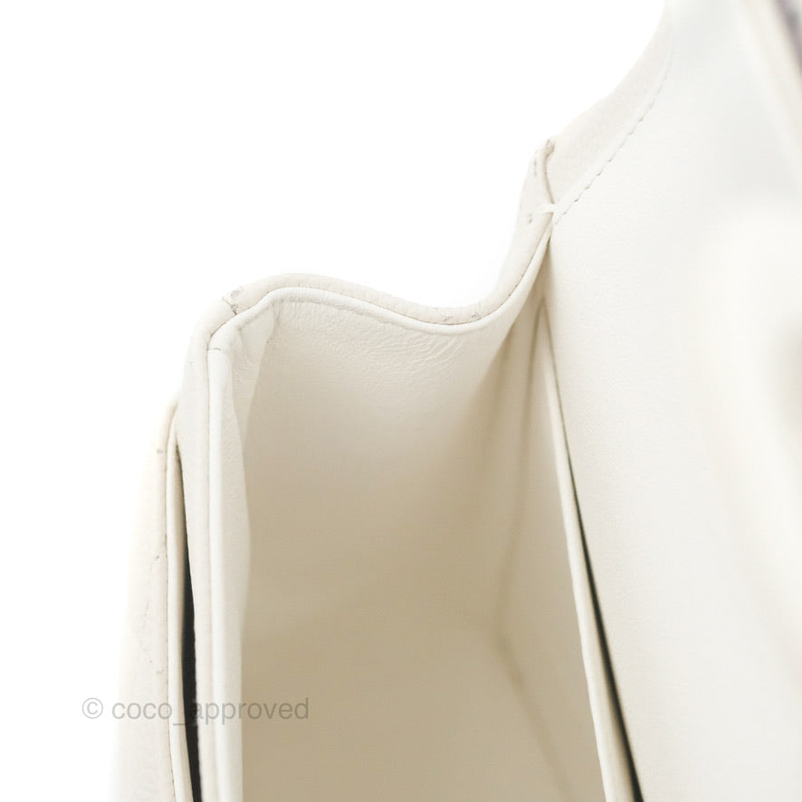 Chanel Classic Medium Double Flap Bag in White Caviar Leather with Silver Hardware - Luxury Handbag for Women, Perfect for Work, Parties & Everyday Use