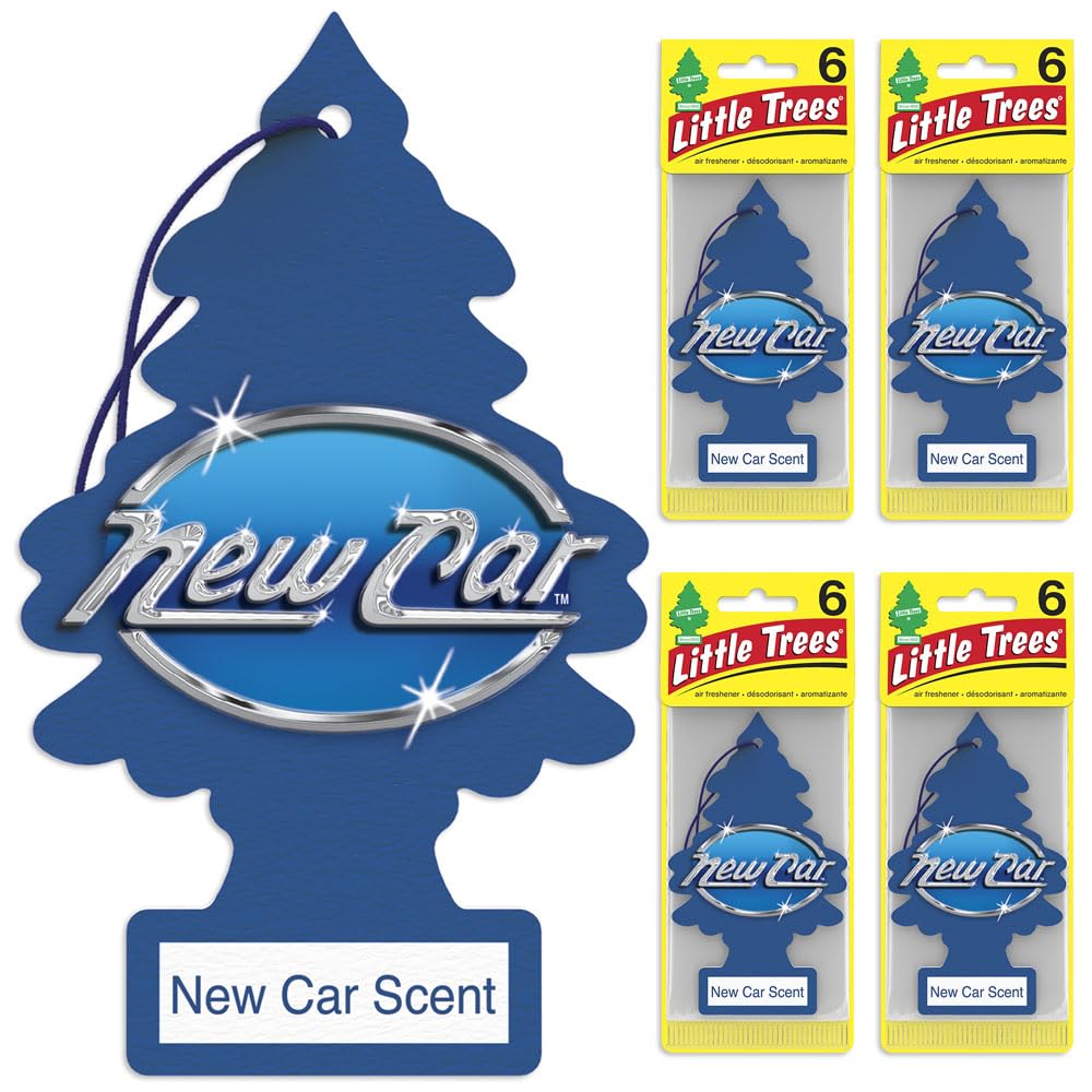 Little Trees Air Fresheners - 24 Pack Hanging Car Air Fresheners with Long Lasting New Car Scent | Perfect for Vehicles, Home, Office & Small Spaces | Eliminates Odors & Freshens Air