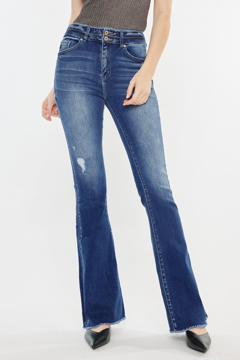 Morgan High Rise Flare Jeans for Women - Stretchy Denim Pants with Comfortable Fit - Perfect for Casual Wear, Office & Date Night Outfits