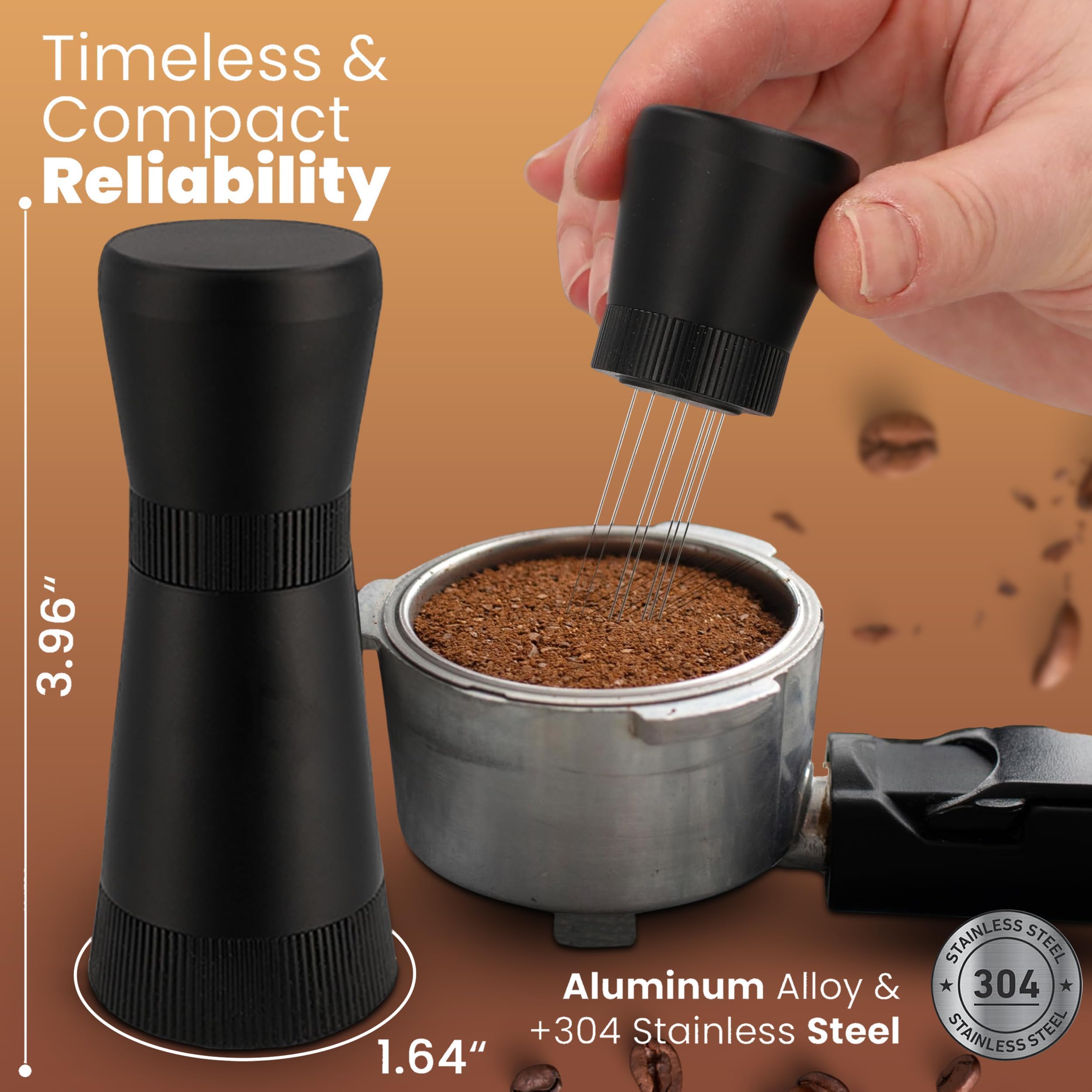 Premium WDT Tool for Espresso - 0.35mm 8 Needle Coffee Distributor with Magnetic Base & Handle + 10 Extra Needles - Essential Espresso Accessory for Baristas & Home Brewing - Perfect for Even Coffee Grounds Distribution Before Tamping