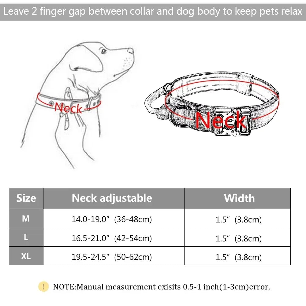 Tactical Adjustable Dog Collar for Police, Military & Security K9 - Heavy Duty Nylon Pet Collar with Quick Release Buckle for Training, Hunting & Outdoor Adventures