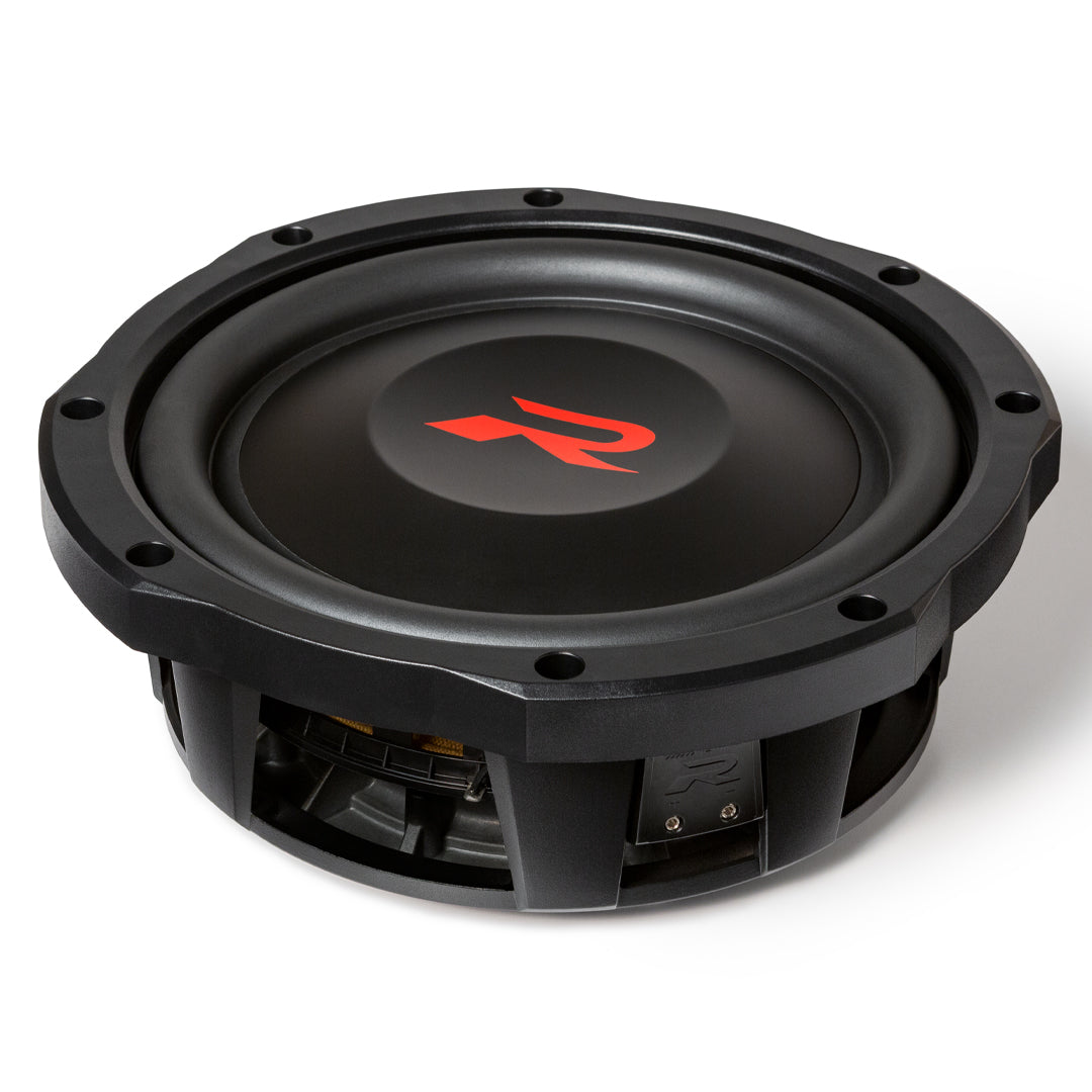 Alpine RS W10D4 R Series 10-Inch Dual 4 Ohm Voice Coil Shallow Car Subwoofer - 600 Watts RMS Power - Perfect for Truck, SUV & Compact Car Audio Systems