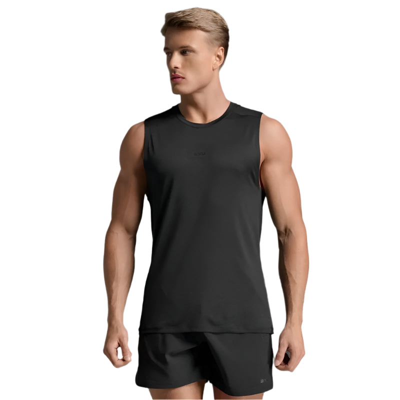 2XU Men's Motion Soft Jersey Training Tank Top - Lightweight, Breathable Workout Shirt for Running, Gym & Fitness Training