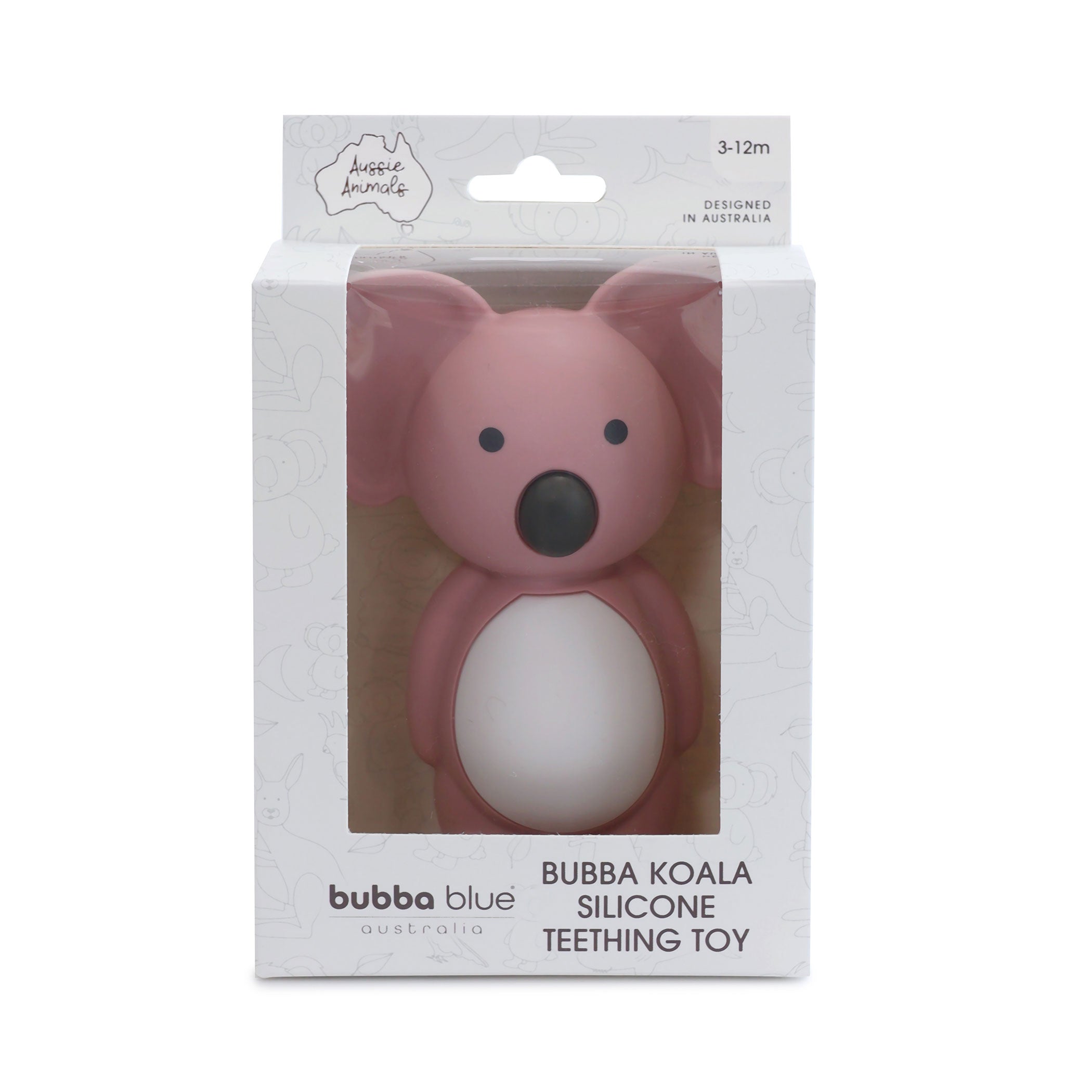 Aussie Animals Bubba Koala Silicone Teething Toy for Babies - Soothing Berry-Flavored Chewable Teether for Infants & Toddlers - Perfect for Teething Relief, Sensory Play and On-the-Go Comfort