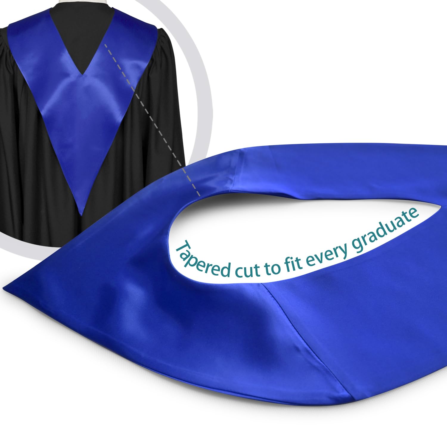Endea Premium Graduation Stole for Adults - Solid Color Unisex V-Shaped Stole - Perfect for Graduation Ceremonies, Commencements & Academic Events