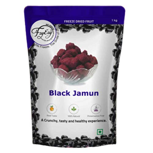 Freeze Dried Black Jamun Fruit Cubes - Healthy Vegan Snacks for Kids & Adults | 1kg Dehydrated Black Plum for Camping, Survival Food & Pantry Storage | Perfect for Hiking, Travel and Emergency Preparedness