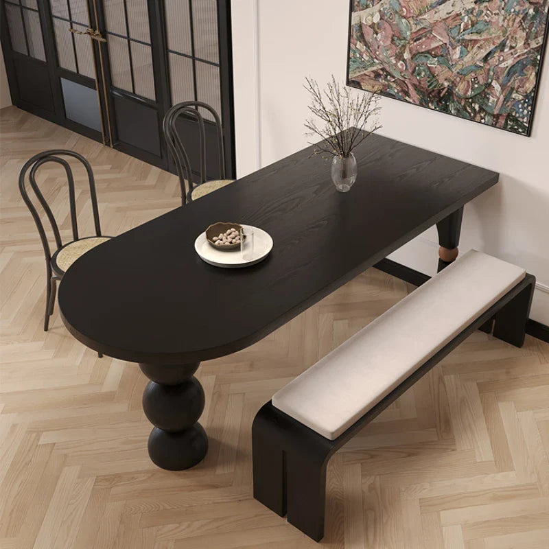 Semicircle Wooden Island Dining Table - Solid Wood Kitchen Counter Table for Small Spaces - Perfect for Breakfast Nook, Apartment Dining & Kitchen Island Extension