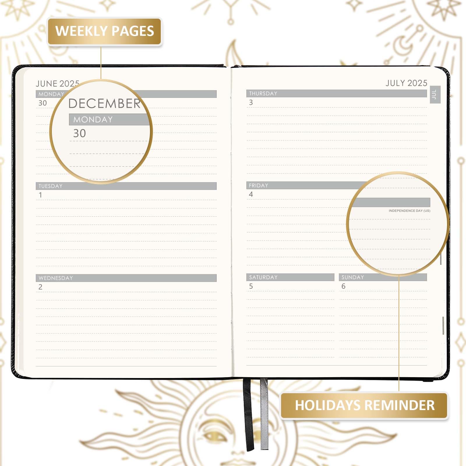 2025-2026 Academic Planner - July 2025 to June 2026 Weekly & Monthly Organizer, 5.75