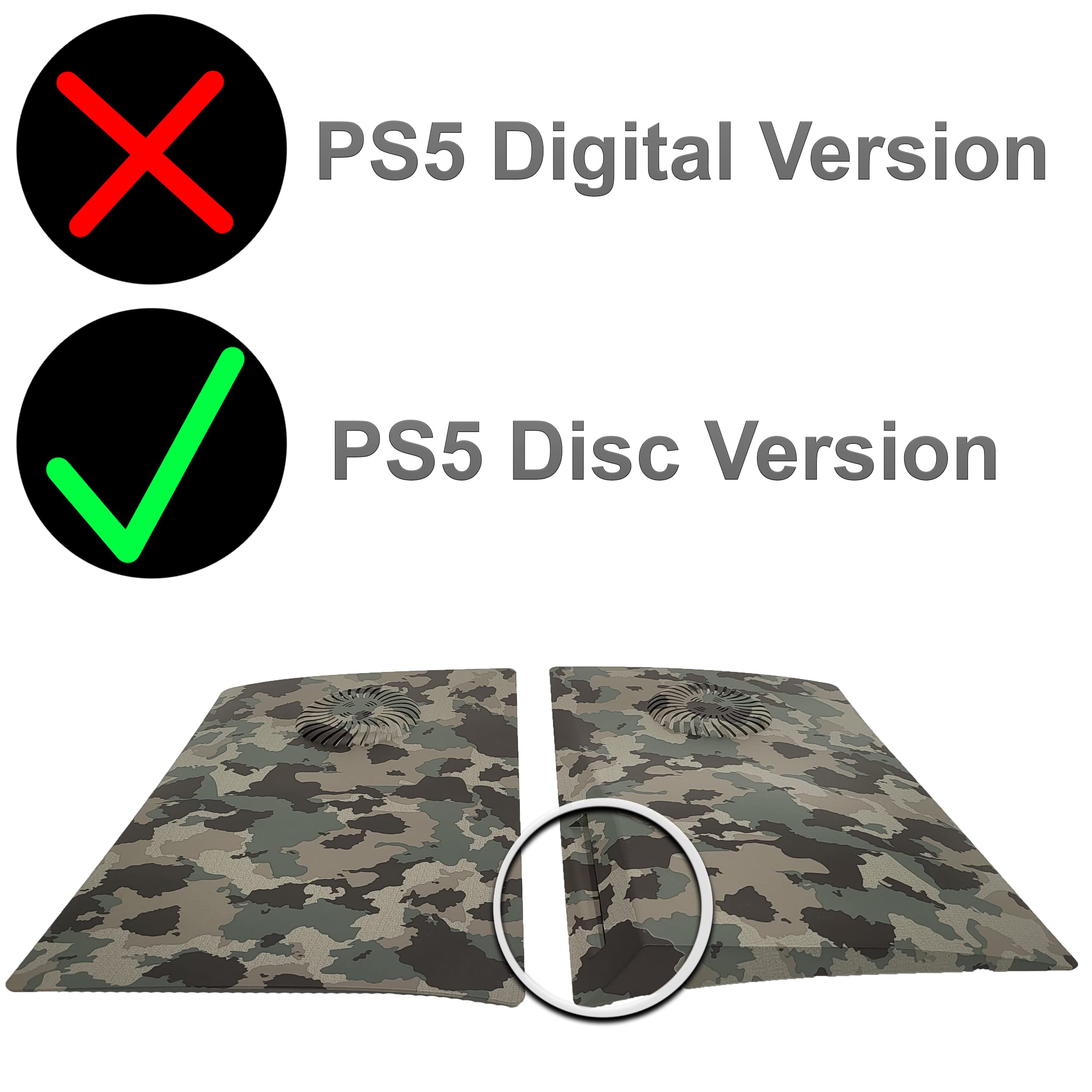 MatoSan® PS5 Faceplate Cover - Camouflage Design Replacement Plate for Playstation 5 Console | Durable Protective Shell & Skin for PS5 Disc Edition | Perfect for Gaming Setups & Home Entertainment Systems