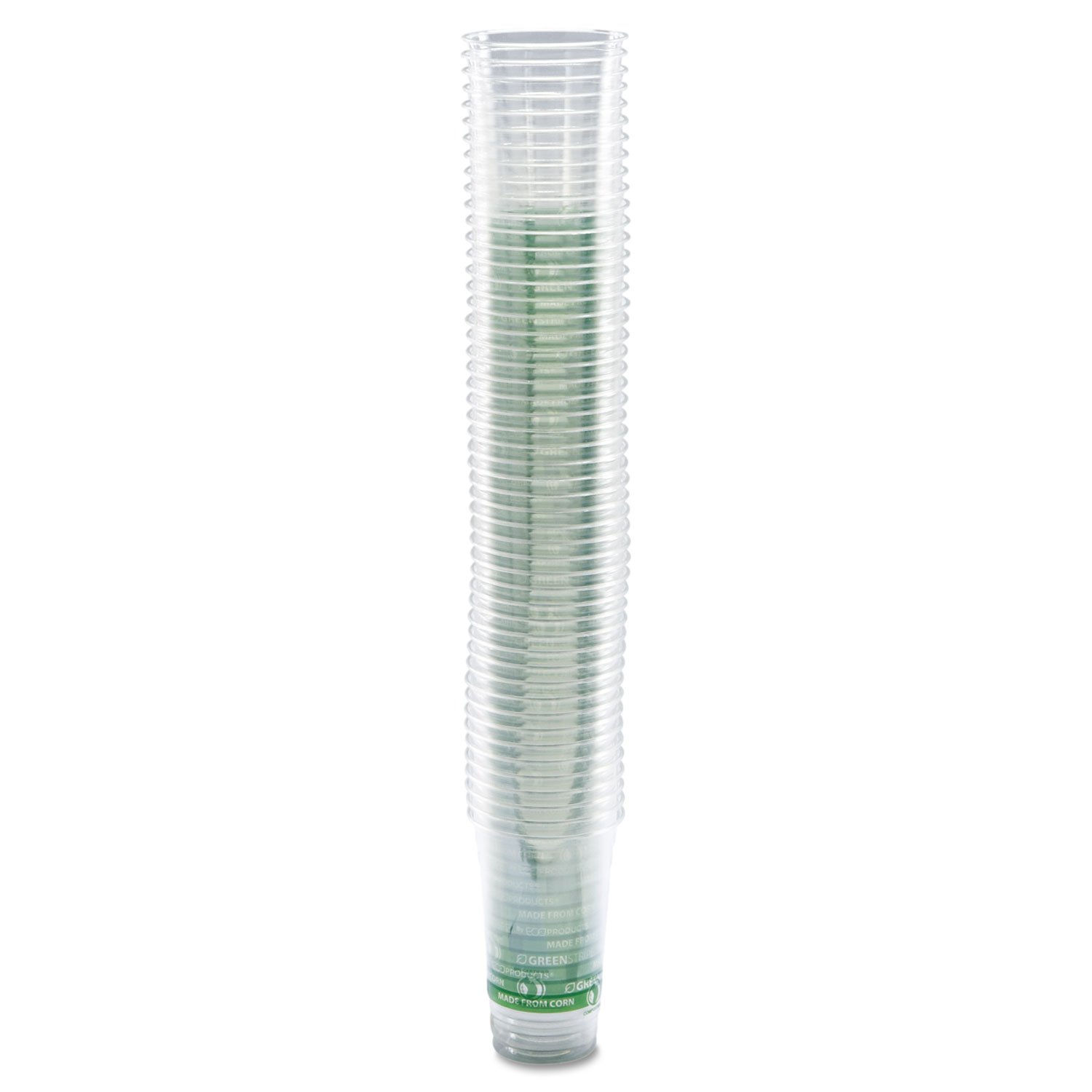 Eco-Friendly 24oz PLA Clear Cold Cups - GreenStripe Compostable Disposable Cups for Iced Coffee, Smoothies & Parties (ECPEP-CC24-GS) | Sustainable Plastic Cup Alternative
