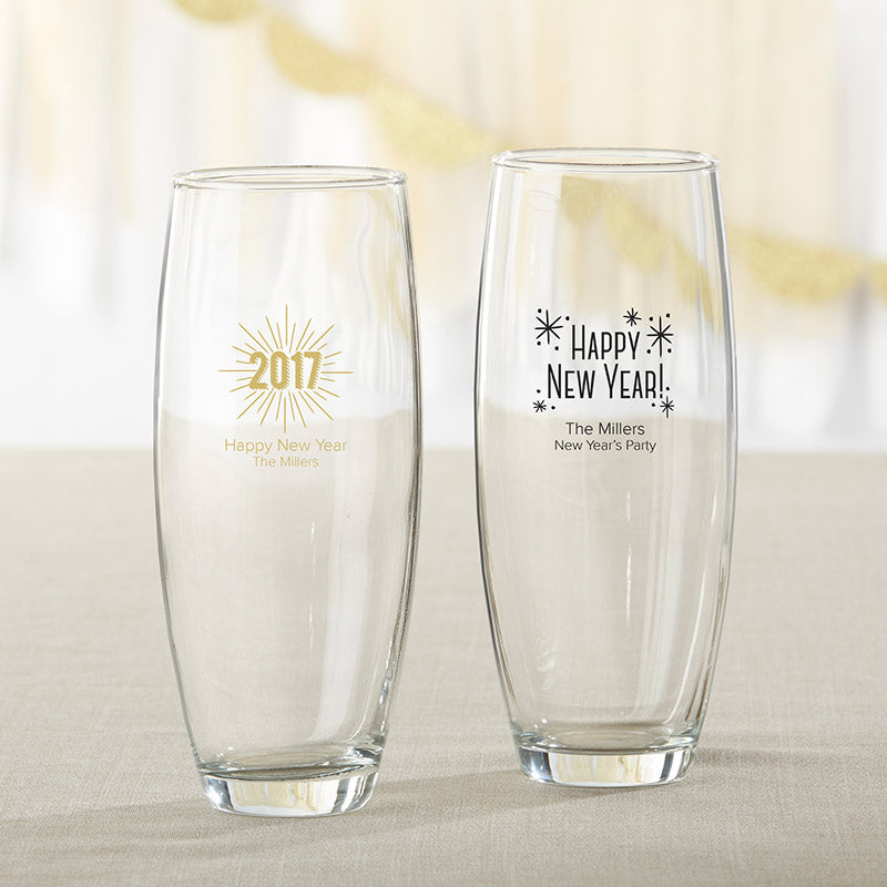 Personalized 9 oz Stemless Champagne Glass - Custom Engraved Wedding, Anniversary & Bridal Shower Gift Idea - Perfect for Celebrations, Toasts & Special Occasions
