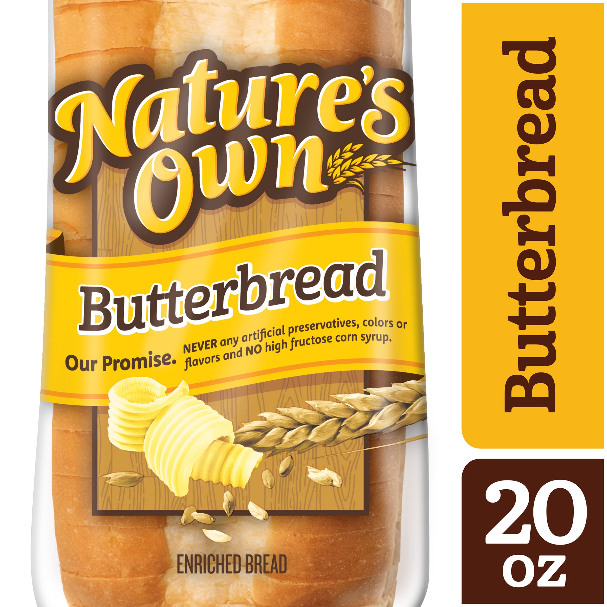Nature's Own Butterbread Sliced White Bread - 20 oz Loaf | Soft & Fresh Sandwich Bread for Breakfast, Lunch & Family Meals