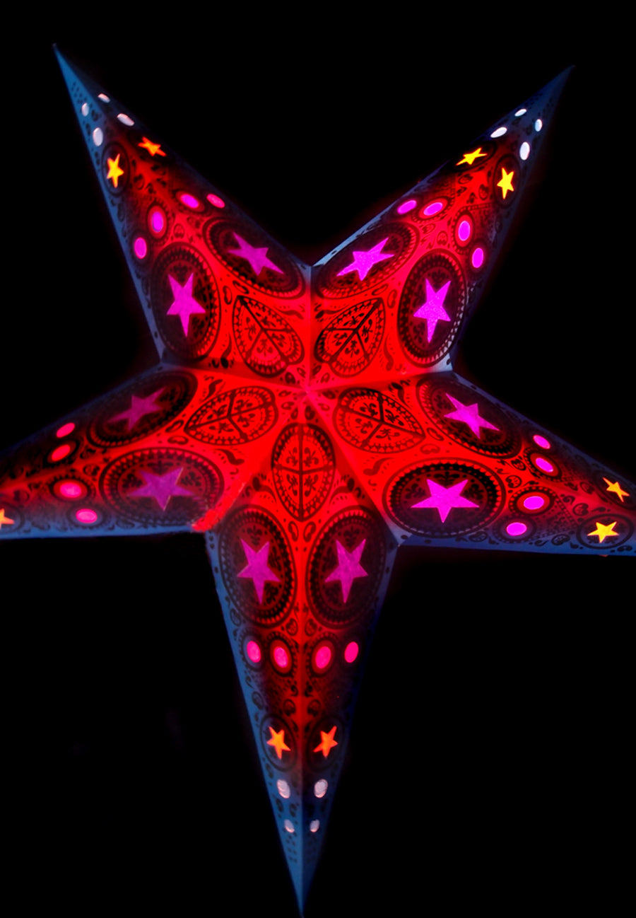 24-Pack Mystic Star Window Paper Star Lanterns for Wedding, Party & Home Decor - Hanging Decorative Lights for Indoor/Outdoor Events, Baby Showers & Festive Celebrations