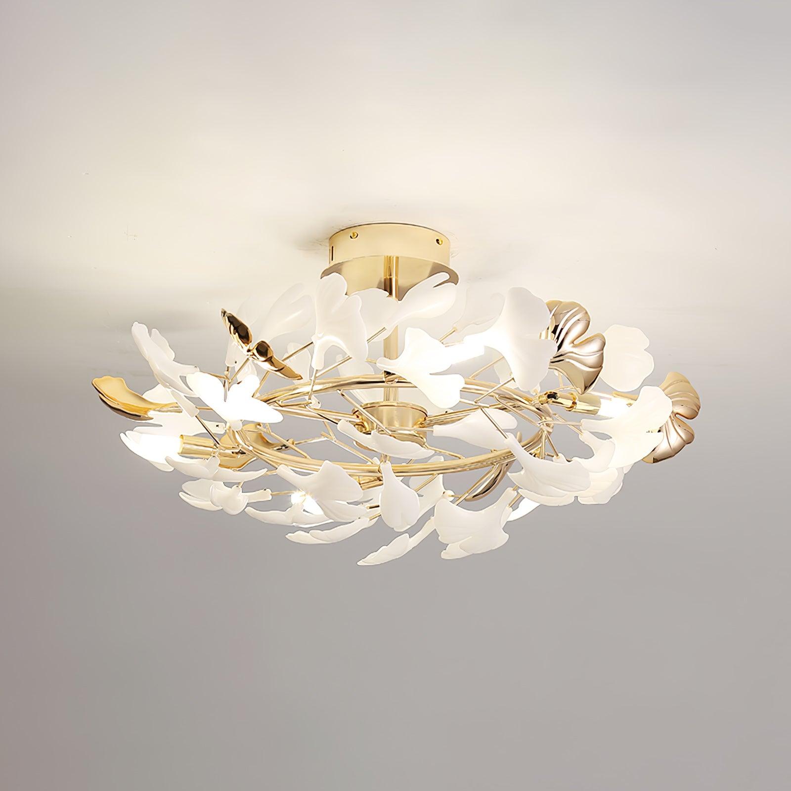 Gold lampbody & White leaves