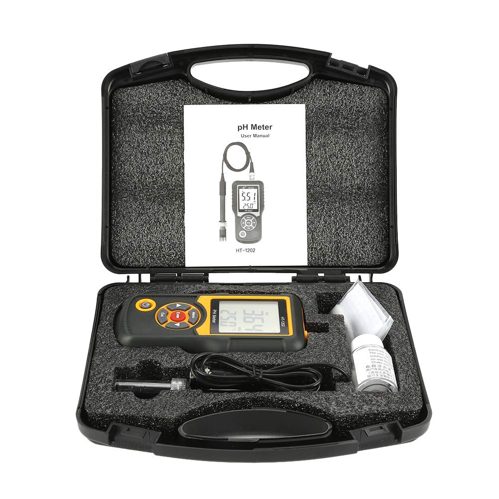 High Precision Digital PH Meter & Water Quality Tester (0-14PH Range) with Temperature Measurement - Ideal for Drinking Water Testing, Aquariums, Swimming Pools, Hydroponics & Home Brewing