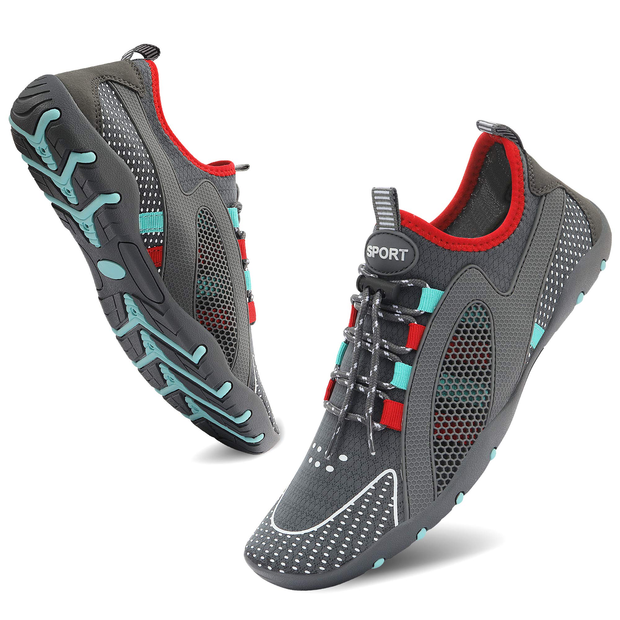 MAYZERO Water Shoes for Men & Women - Quick-Dry Swim Surf Shoes for Beach, Pool, Hiking - Wide Toe Aqua Shoes with Non-Slip Sole - Perfect for Water Sports, Yoga, Travel & Winter Indoor Slippers