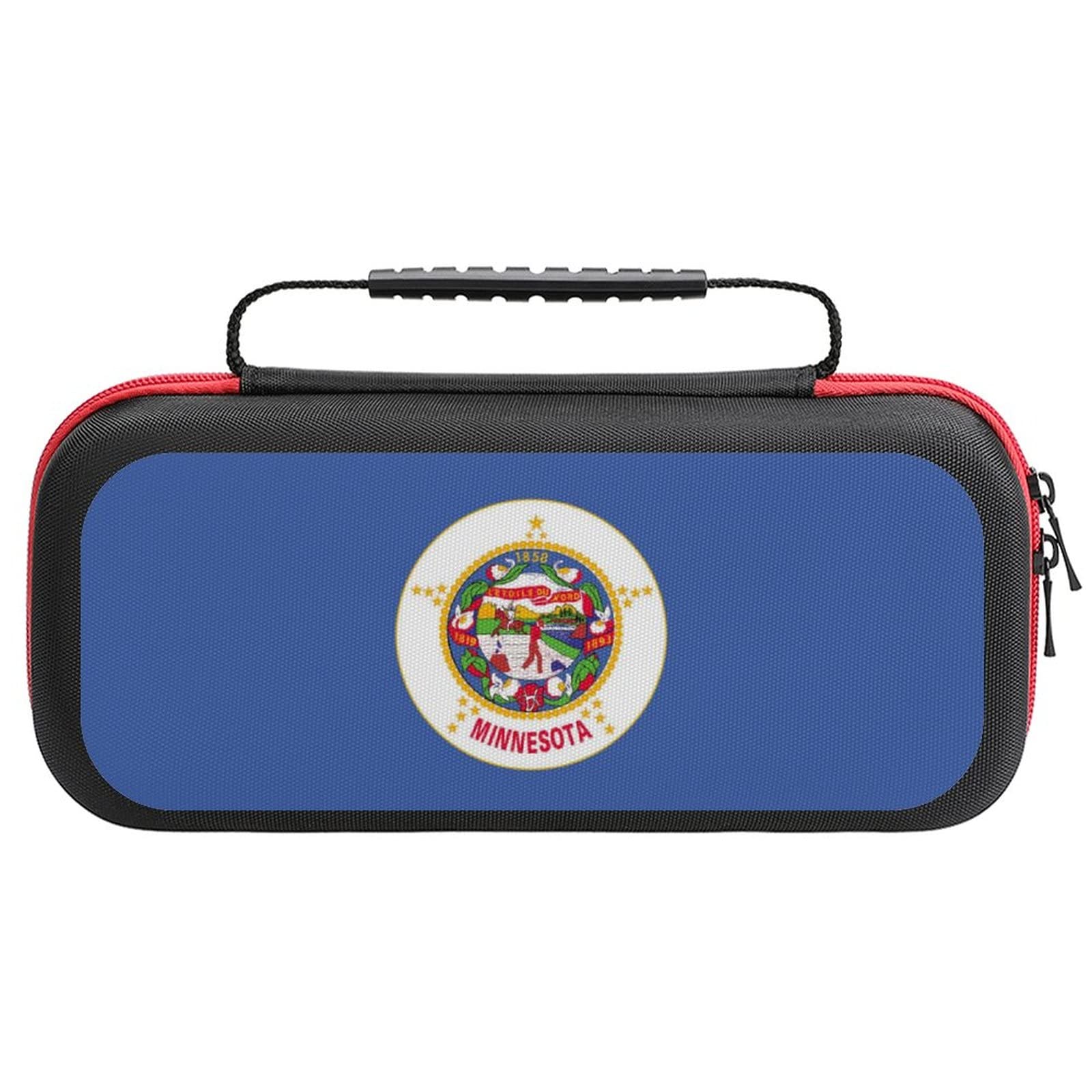Minnesota State Flag Shaped Carrying Case for Nintendo Switch - Protective Shell Storage Handbag with Unique Design | Perfect for Travel, Gaming Parties & State Pride Display
