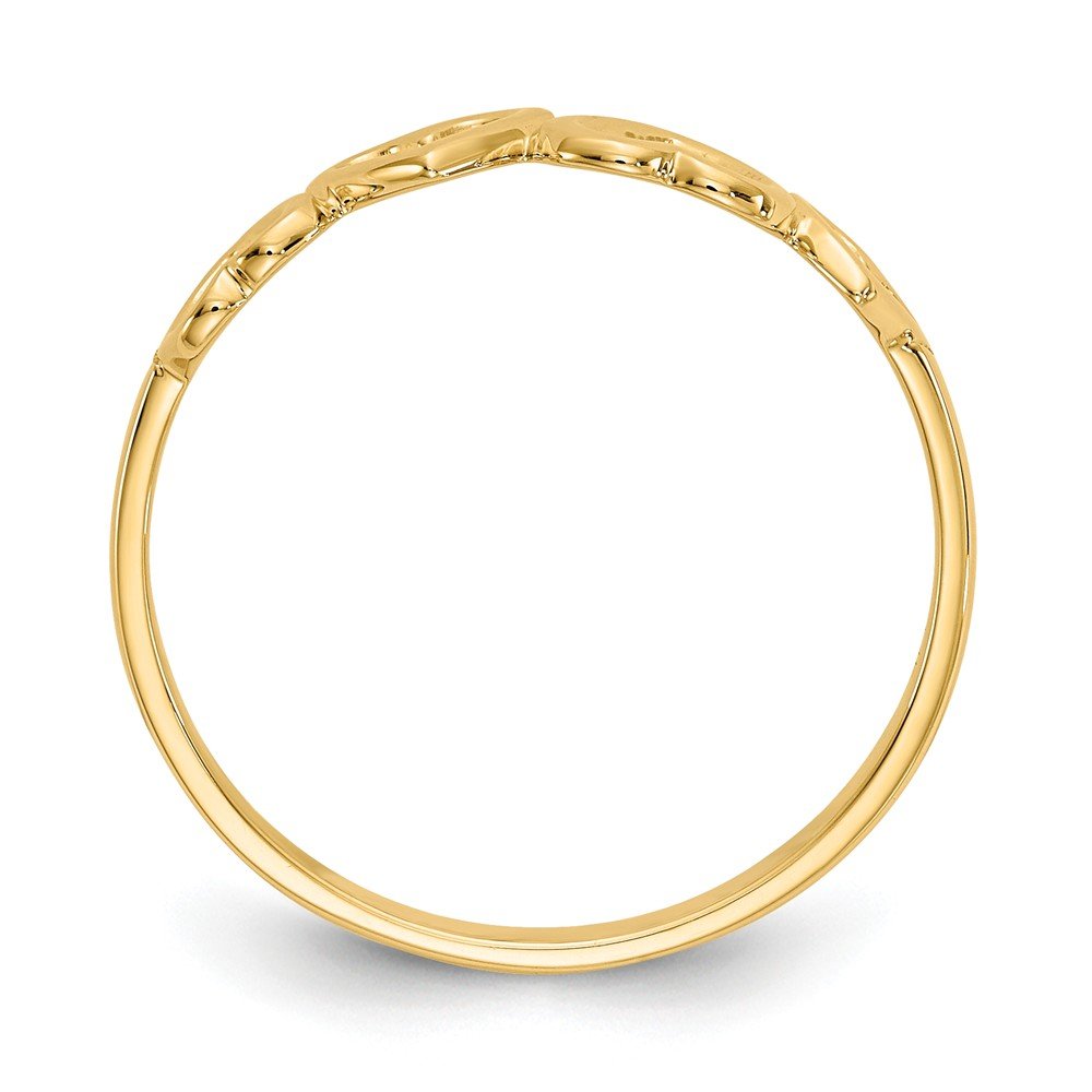 14K Solid Yellow Gold Heart Ring Band for Women - Elegant Valentine's Day Gift, Anniversary Jewelry, Romantic Proposal Accessory