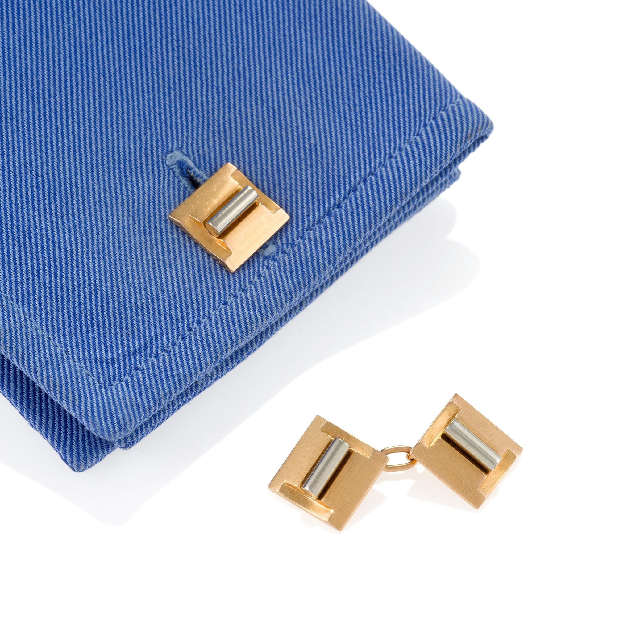 Elegant Gold & Platinum Geometric Cufflinks for Men - Perfect for Weddings, Business Meetings & Formal Events