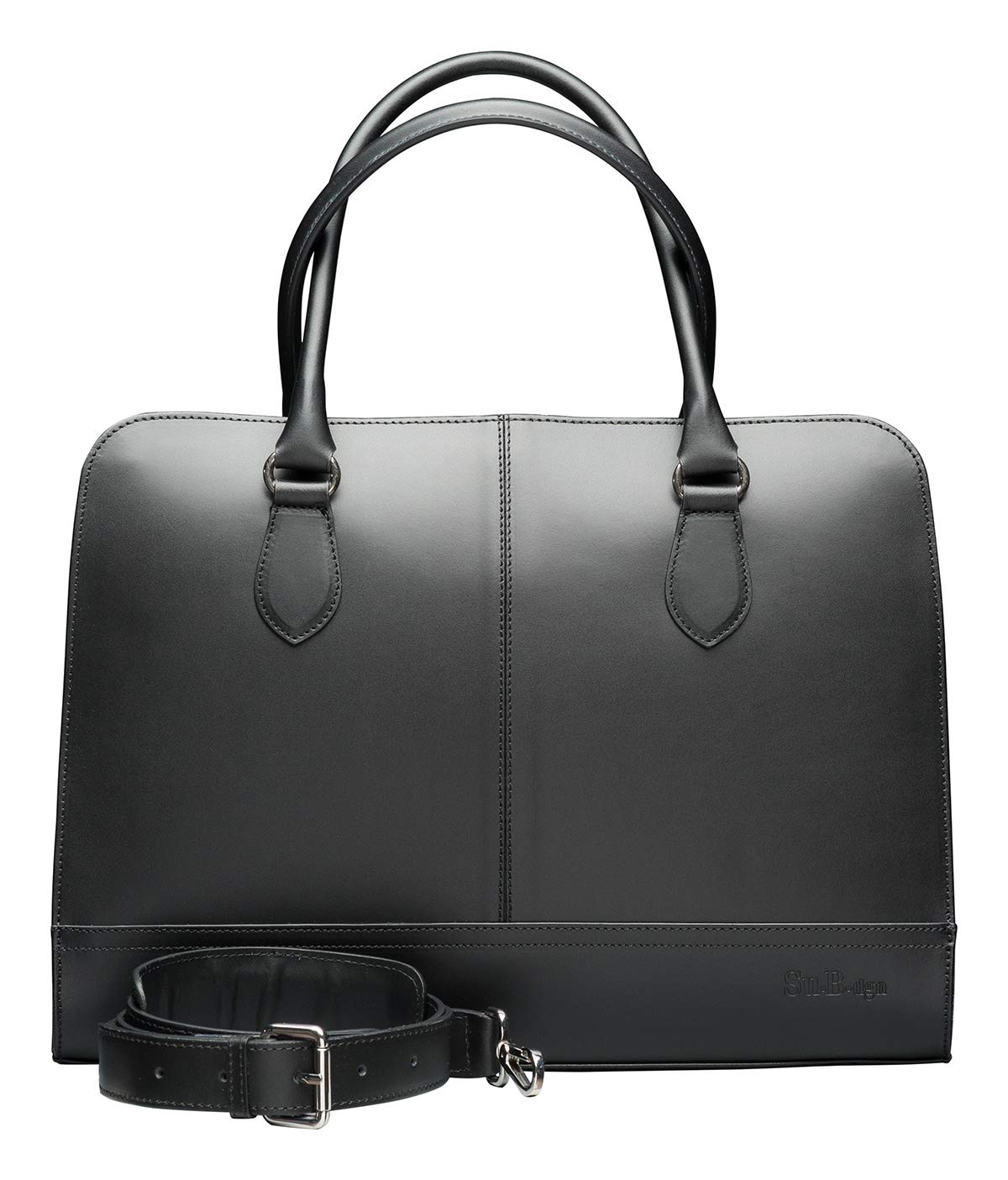 15.6 Inch Leather Laptop Bag for Women - Waterproof Briefcase with Luggage Strap & Adjustable Shoulder Strap - Stylish Crossbody Work Bag for Business Travel, Office & College