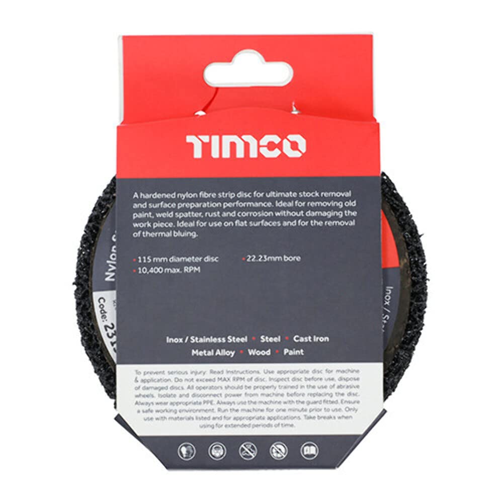 Nylon Stripping & Preparation Disc - 115mm x 22.23mm for Metal Surface Cleaning, Rust Removal & Paint Stripping | Ideal for Automotive, Welding & DIY Projects