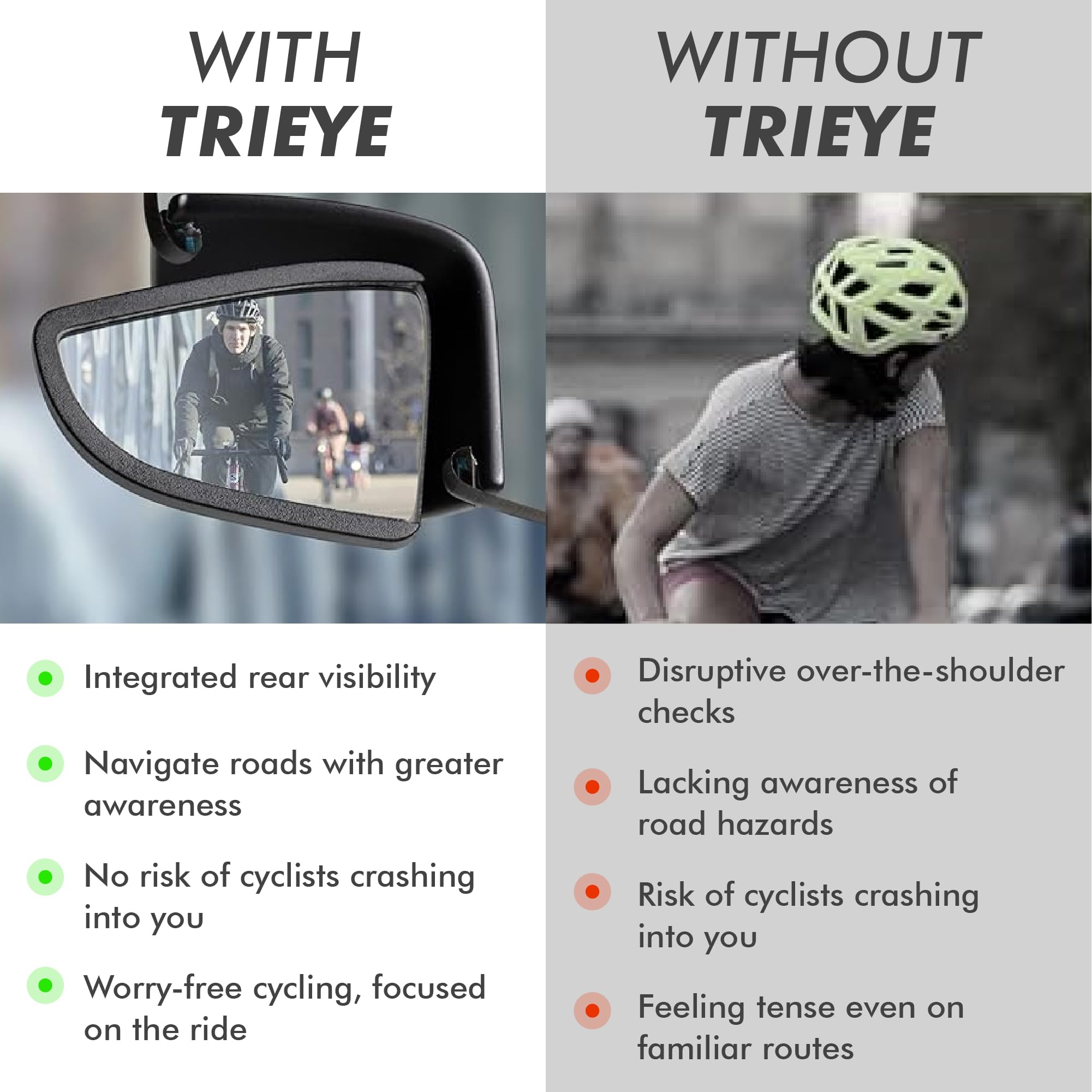 Cycling Glasses with Rear-view Mirror - UV400 Protection Sports Sunglasses for Men & Women - Lightweight Cycling Goggles for Road Biking & Mountain Cycling - Perfect for Outdoor Adventures & Commuting