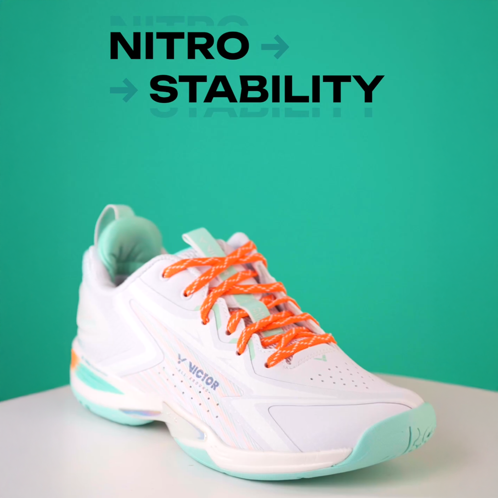 Victor A970NITROLITE AG Soccer Cleats - White/Brook Green - Lightweight Football Shoes for Men - Perfect for Turf & Artificial Grass Fields