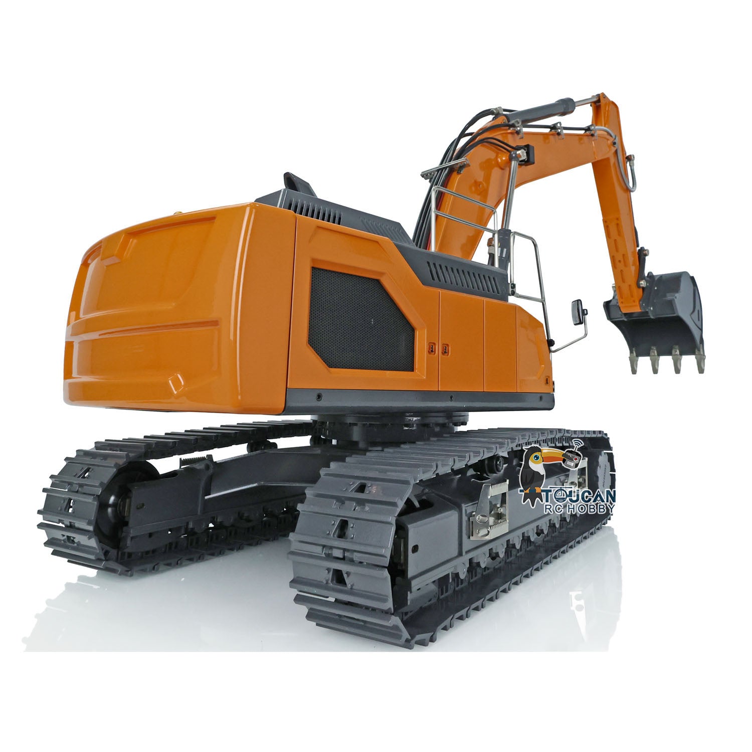 1/14 Scale RC Hydraulic Shovel - Radio Control Excavator Toy with 2 Buckets, LED Lights & Remote System | Construction Vehicle for Kids & Adults | Outdoor Sandbox Play, Construction Site Simulation, STEM Learning