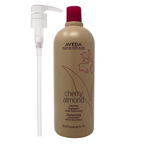 Aveda Cherry Almond Softening Shampoo 33.8oz with Pump - Moisturizing & Nourishing for Dry Hair - Perfect for Daily Use at Home or Salon