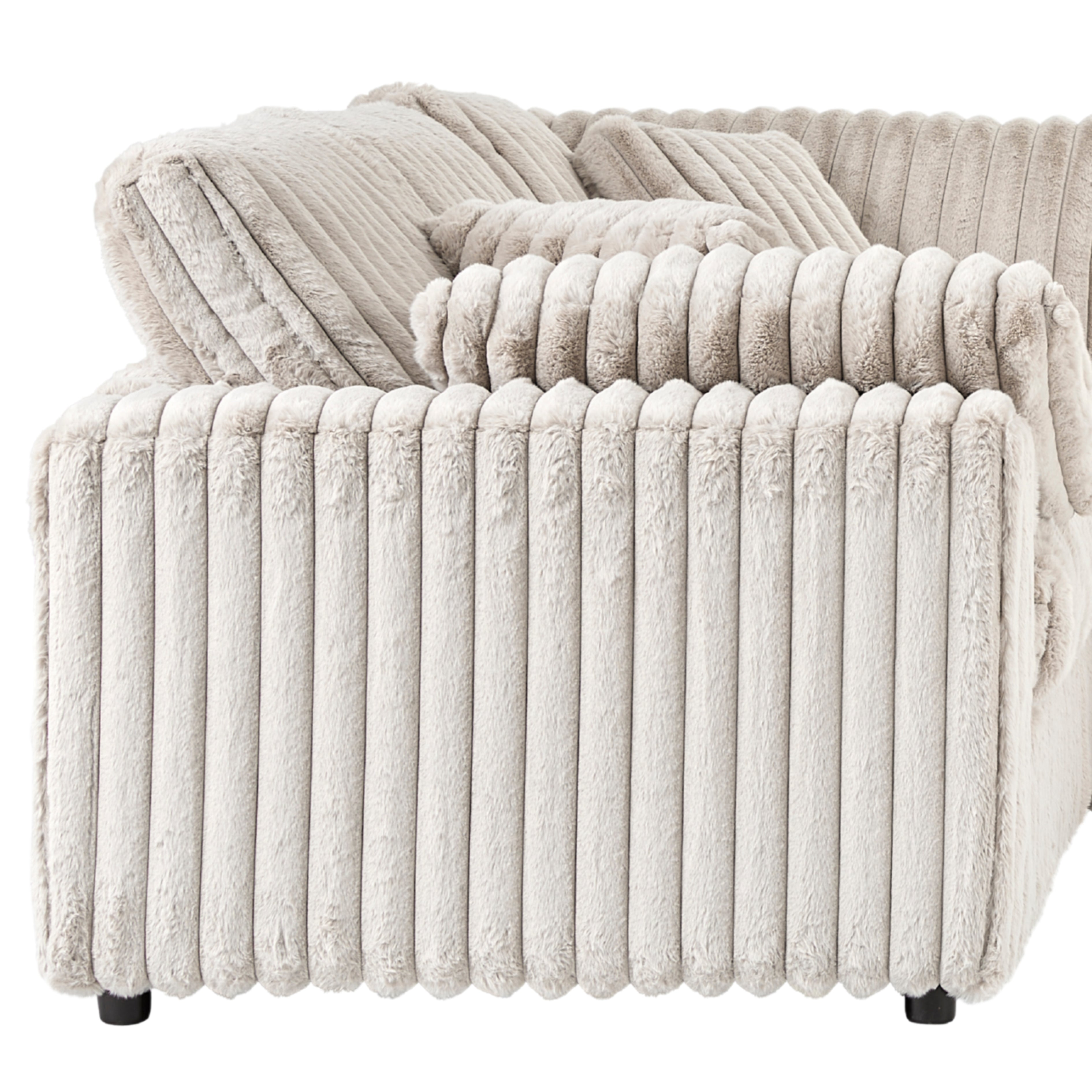 Roundhill Furniture Belvoir Upholstered Stationary Loveseat - Soft Fabric Sofa for Living Room, Small Space & Apartment | Comfortable Two-Seater Couch for Home Decor